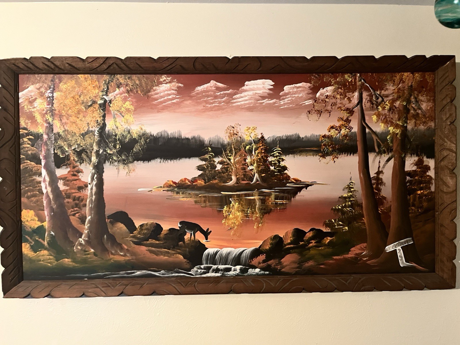 Vtg Burnette G Pletan Original Painting World’s Fastest Artist Nature Deer 1965