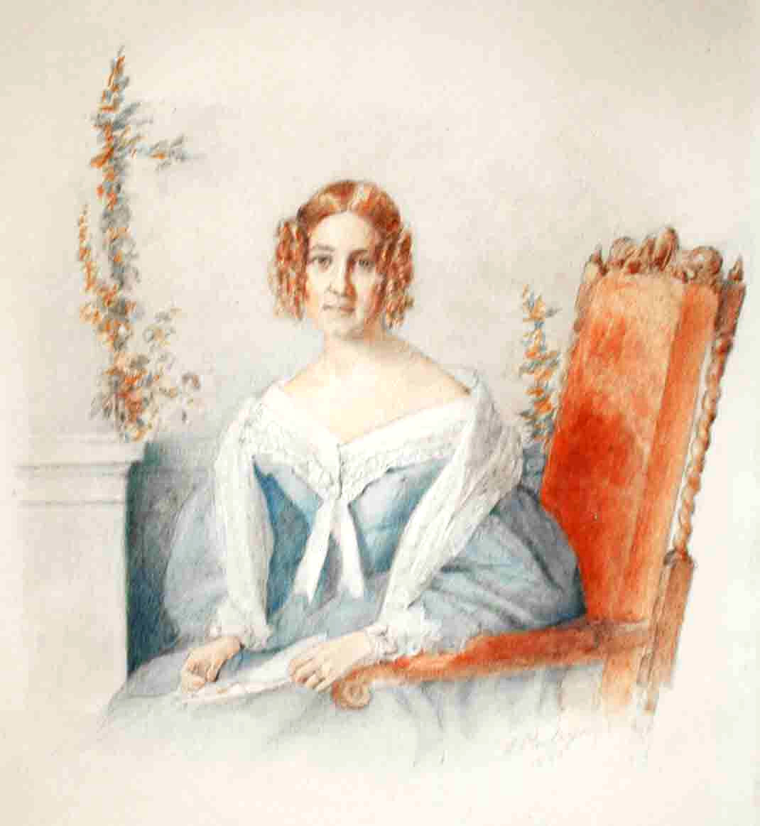 British Watercolor AARON PENLEY ‘Miss Tyndal/Bristol’, 9″ x 8″