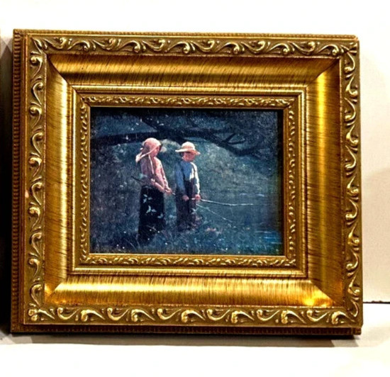 GARGOYLES STUDIO Framed Reproduction of Fishing by Winslow Homer 1879