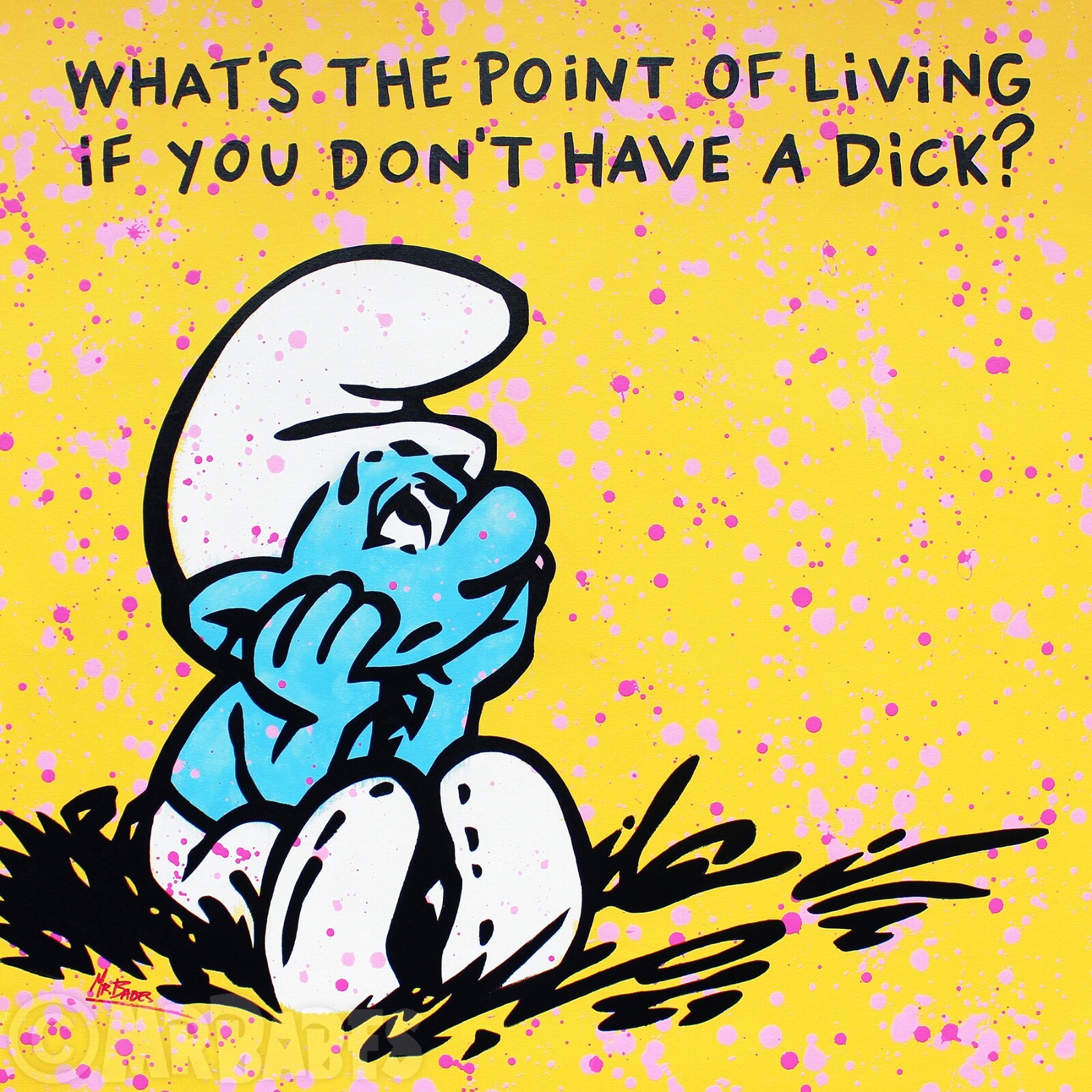 Illogical Smurf (Donnie Darko Quote) – Original Pop Art Painting By Babes Kopp
