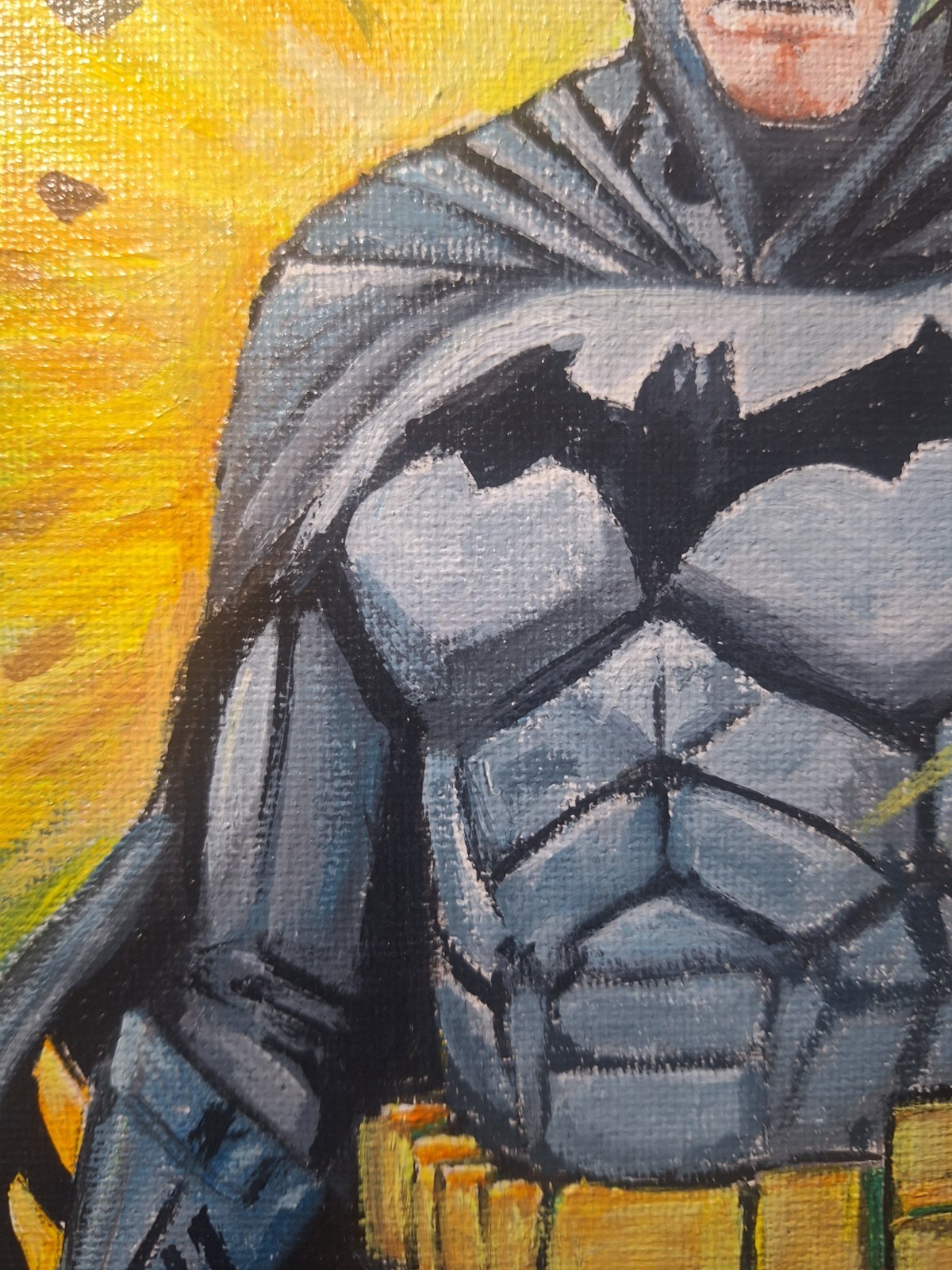 Batman Explosions 9×12 Original Artwork Canvas Panel