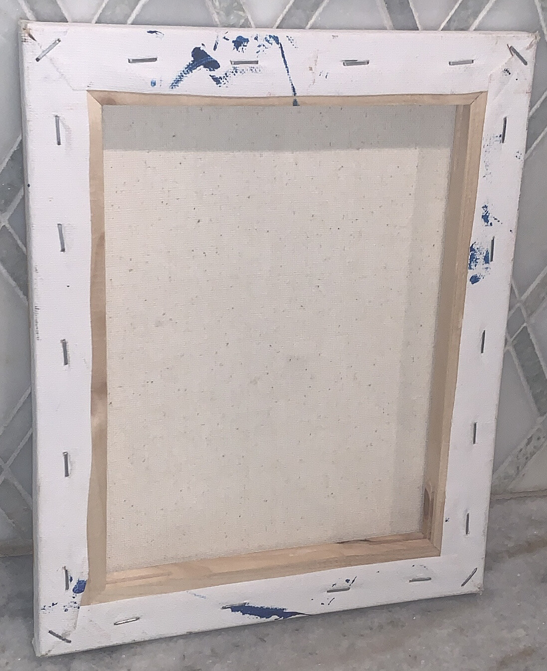OOC Sailboats Collage Canvas Modern 8”X10” Blue White Green Brown Yellow Stormy