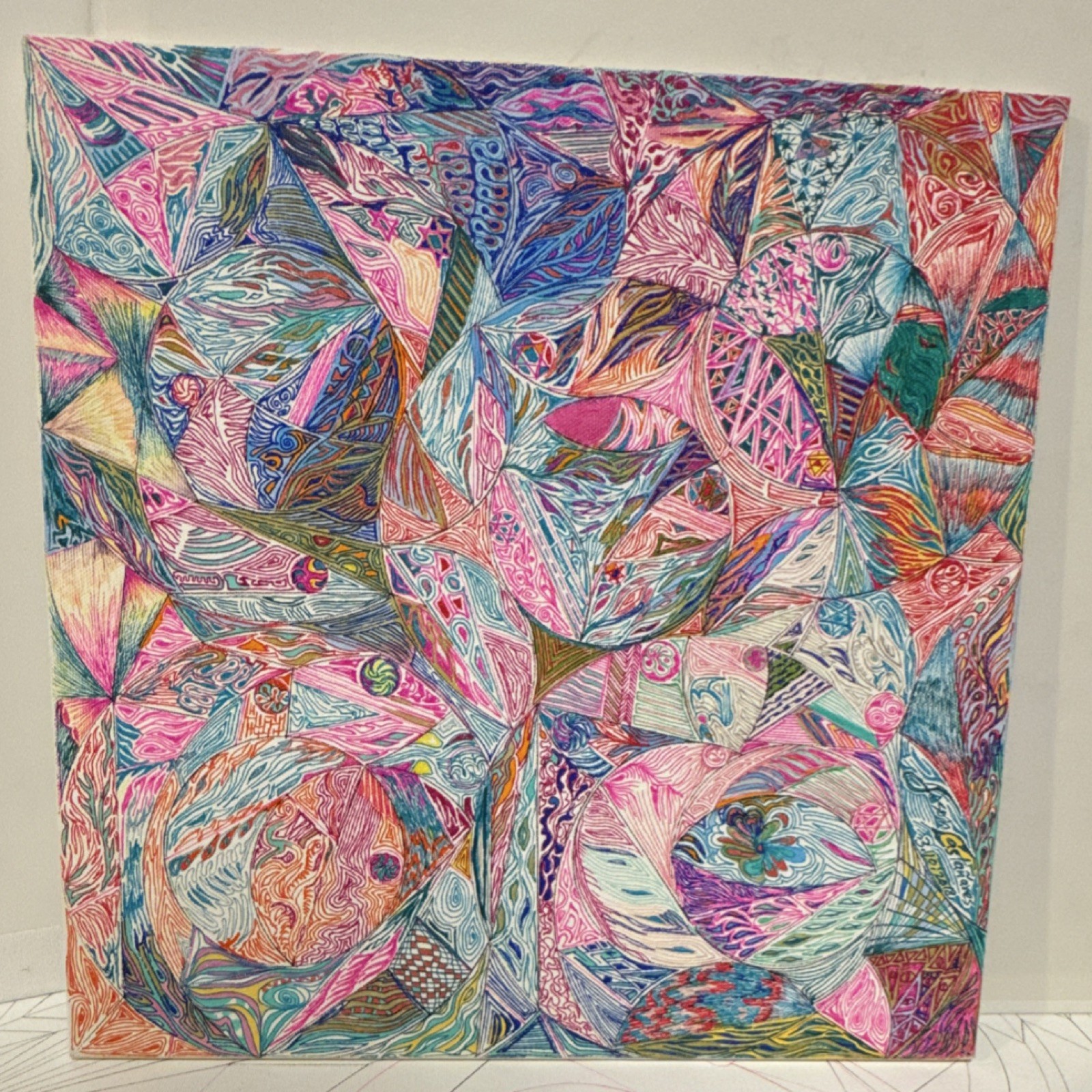 Handmade OOAK Abstract Multicolor Canvas Painting, Unframed, Single Piece