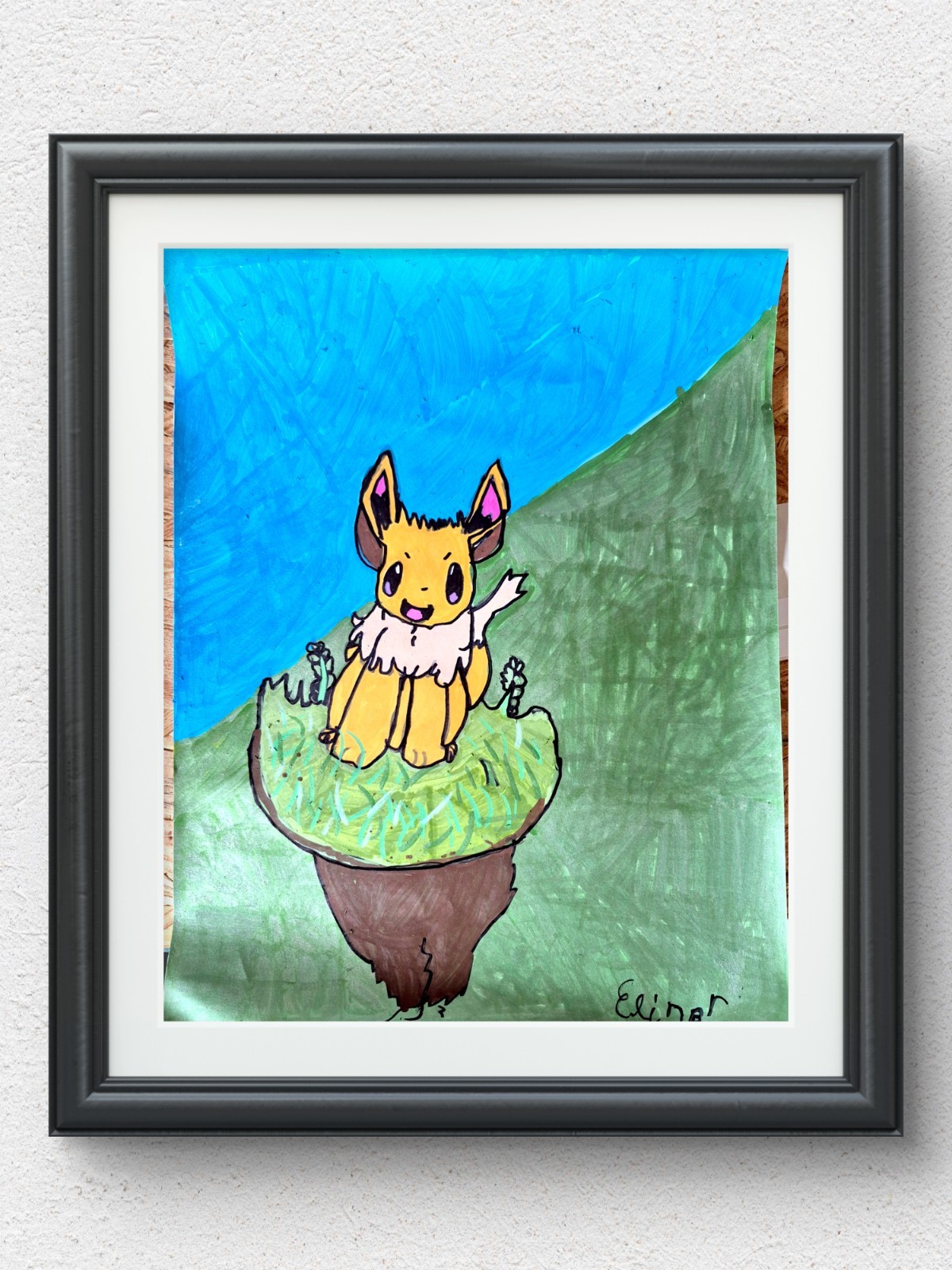 Original Contemporary 11×14 Eevee Acrylic Painting Bright Pop Art Style Signed 2