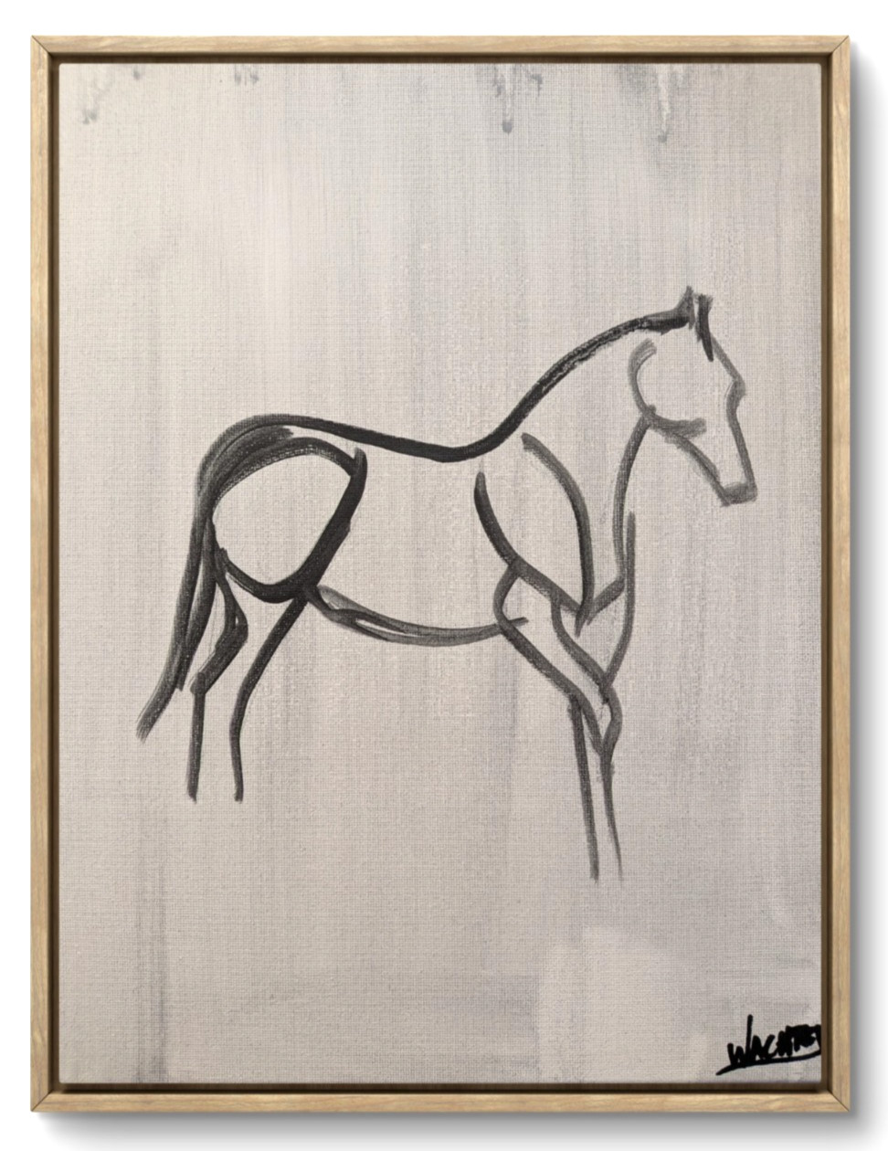Horse Painting 11×14 Original Abstract Minimalist Expressionist Canvas Wachtel
