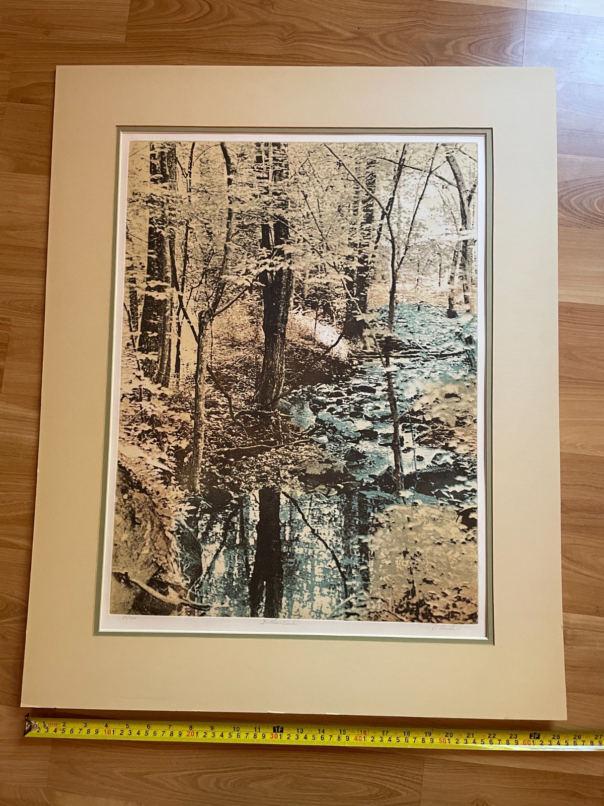 Beautiful Creek Lithograph Signed & Matted
