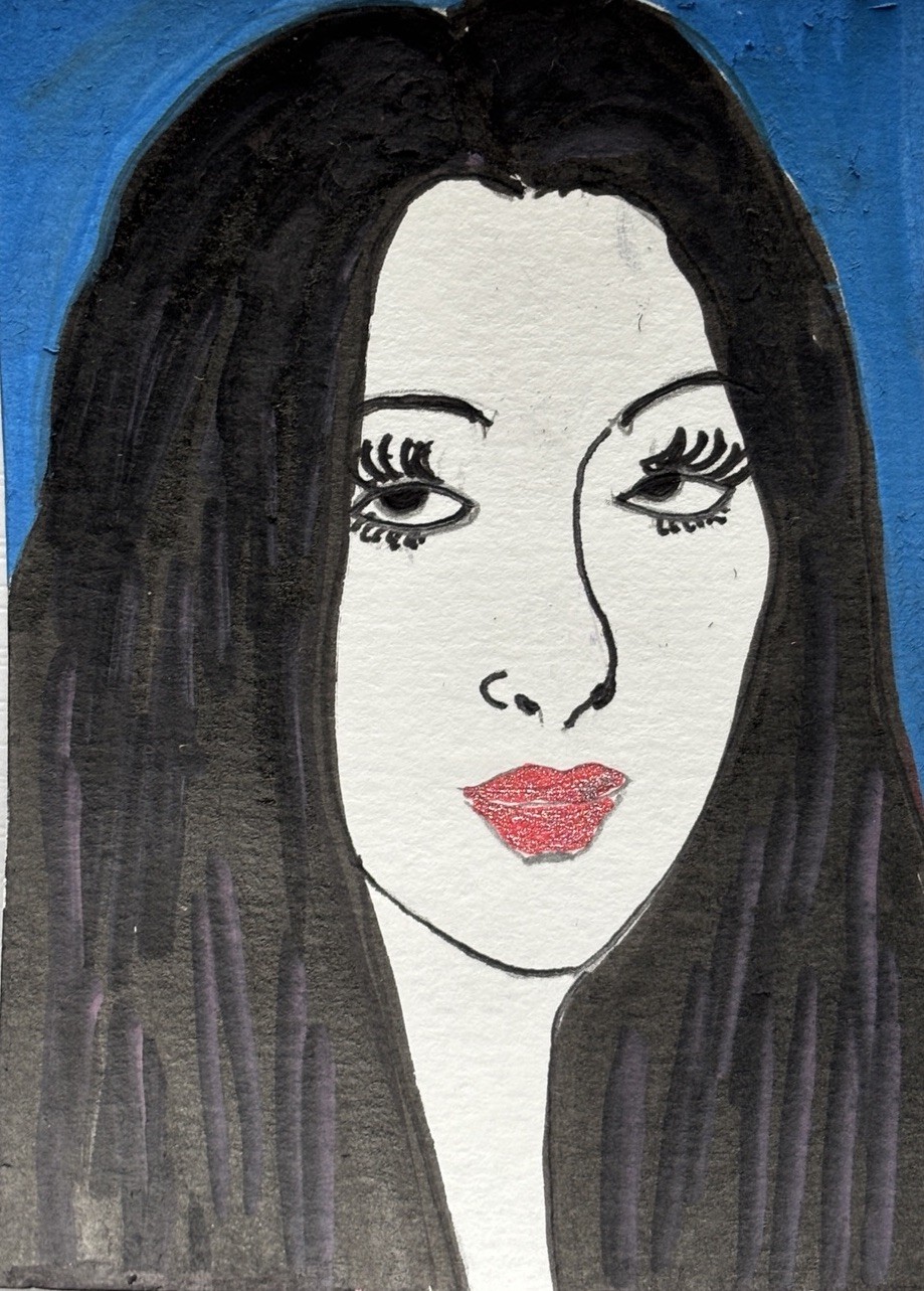 Original ACEO Mixed Media Art|2×5 X 3.5 |Signed By Artist |Portrait Of Cher