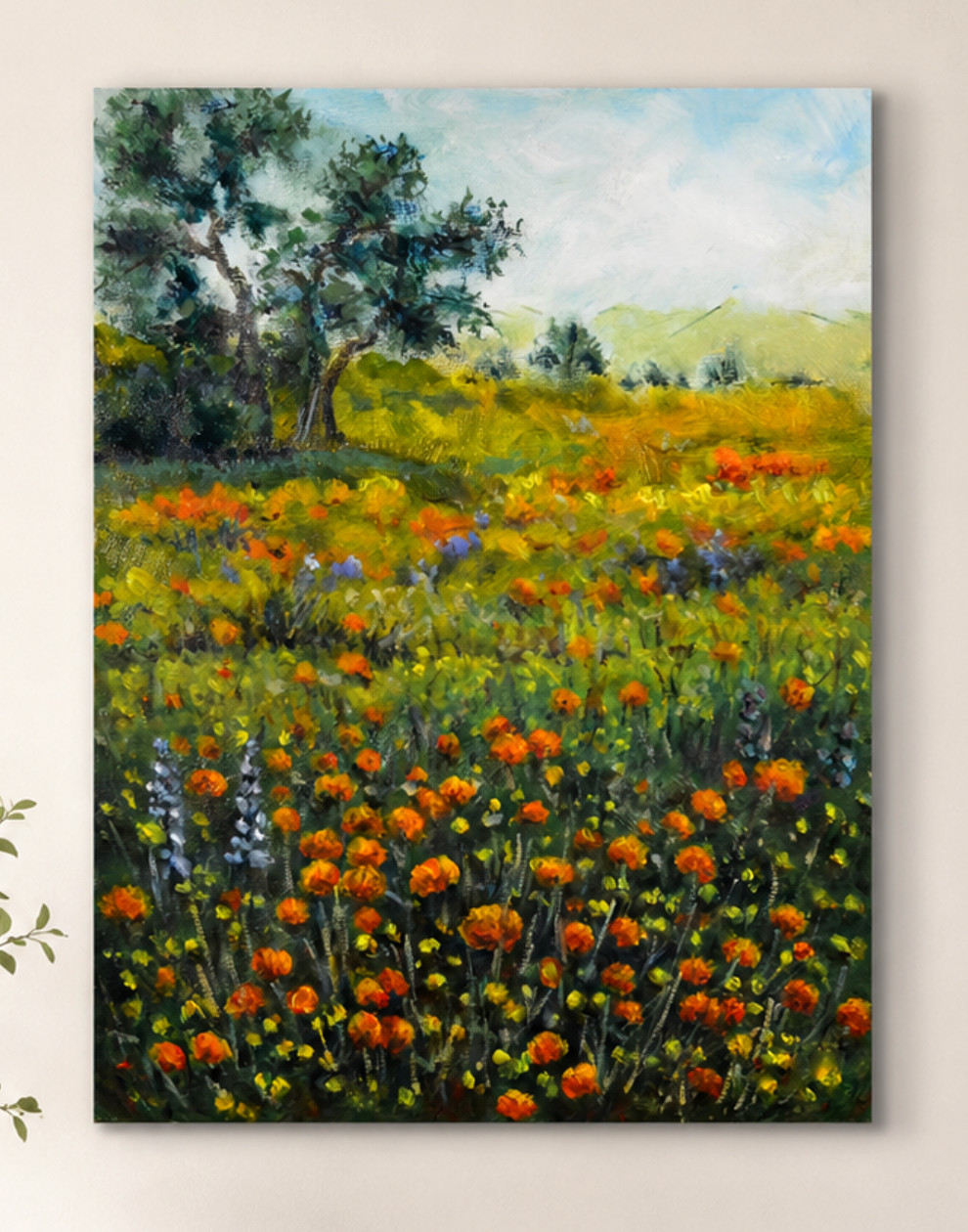 MICHELLE J | Original «Summer Meadow» Landscape Oil Painting | Signed OOAK