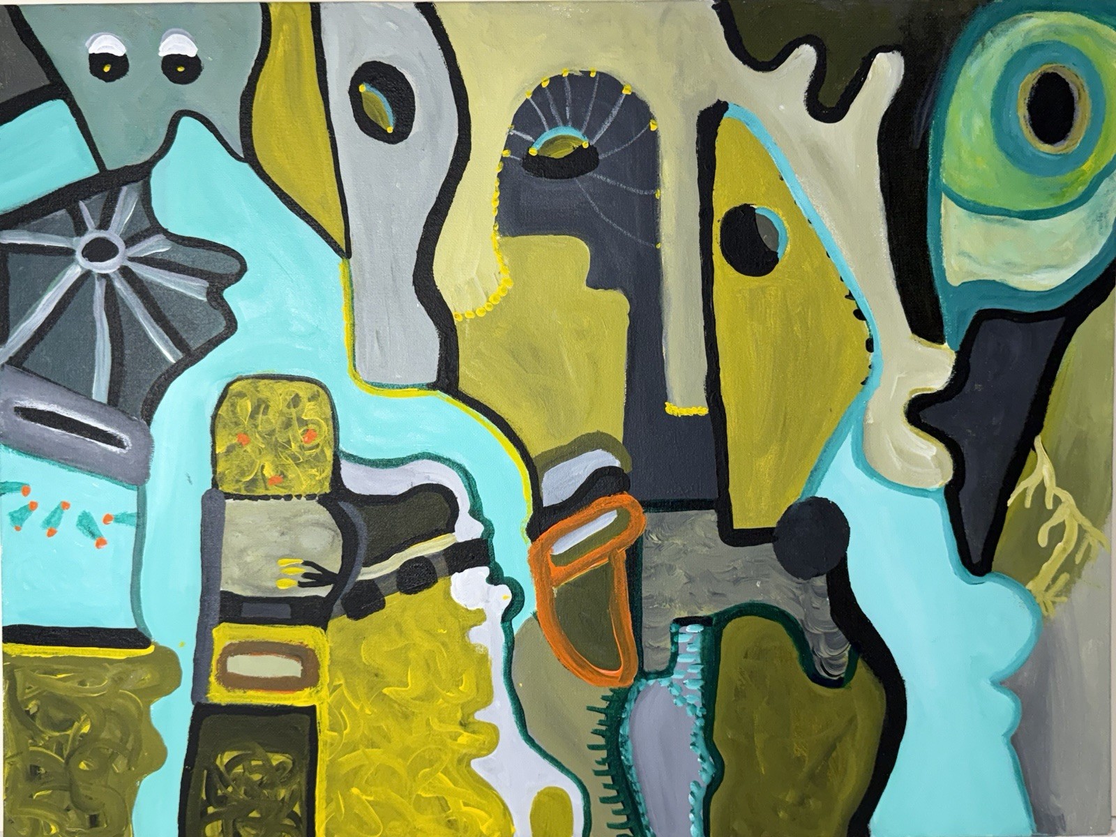 Visionary Expressionist Dream Painting By New York Outsider Artist Louise Abrams