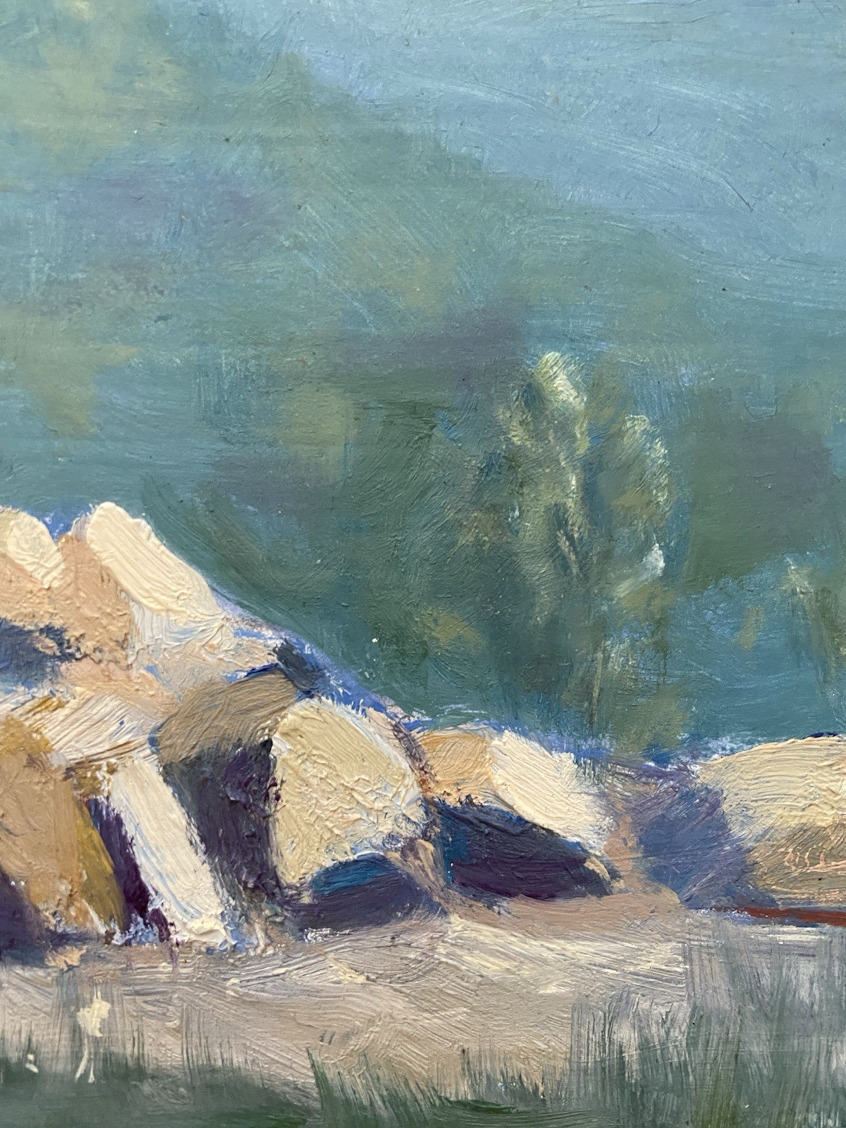 Lutzker Ca. Plein Air Eucalyptus Tree Foothill Landscape Impressionism Painting