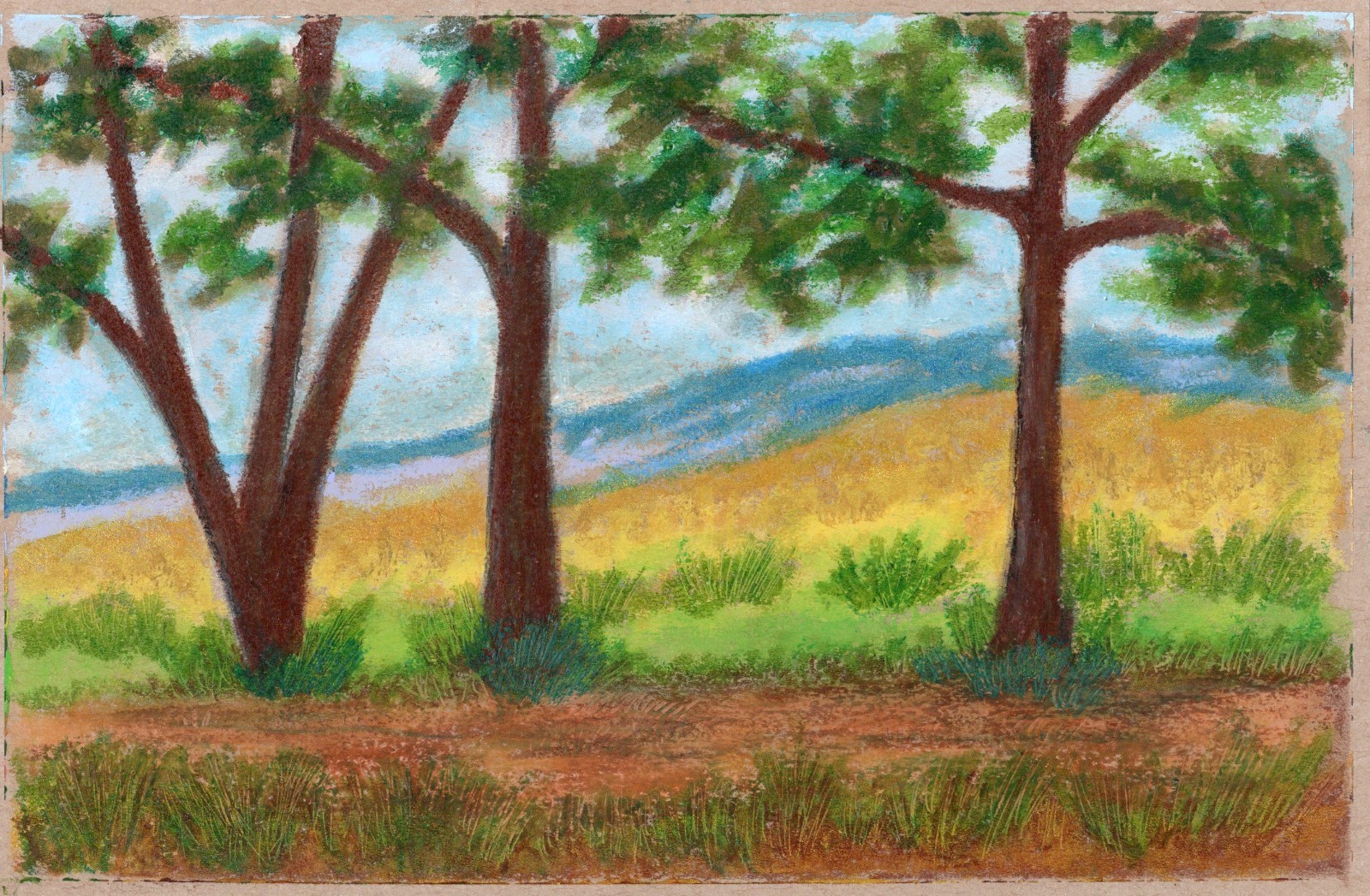 Original Painting, Road to the Overlook, Tempera Paint, Signed By D.Koblinsky