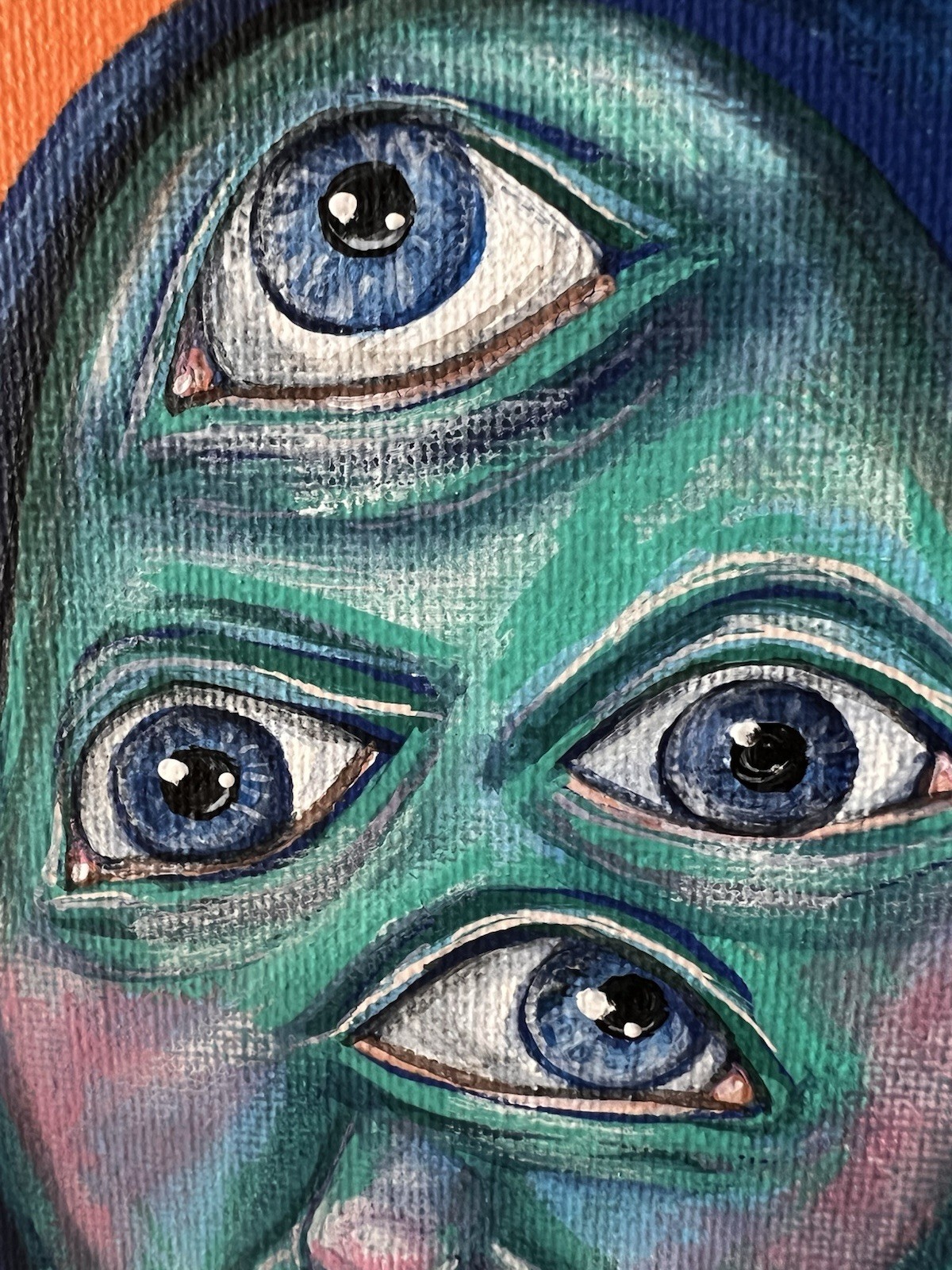 Original acrylic painting on 5×7 canvas Alien painting Sold By Artist