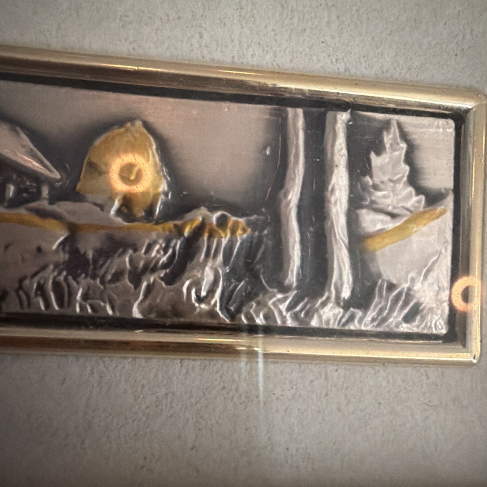2X -VTG «925» Sterling Silver Framed Wall Plaque by Zeta Studio D’Arte Co. Italy