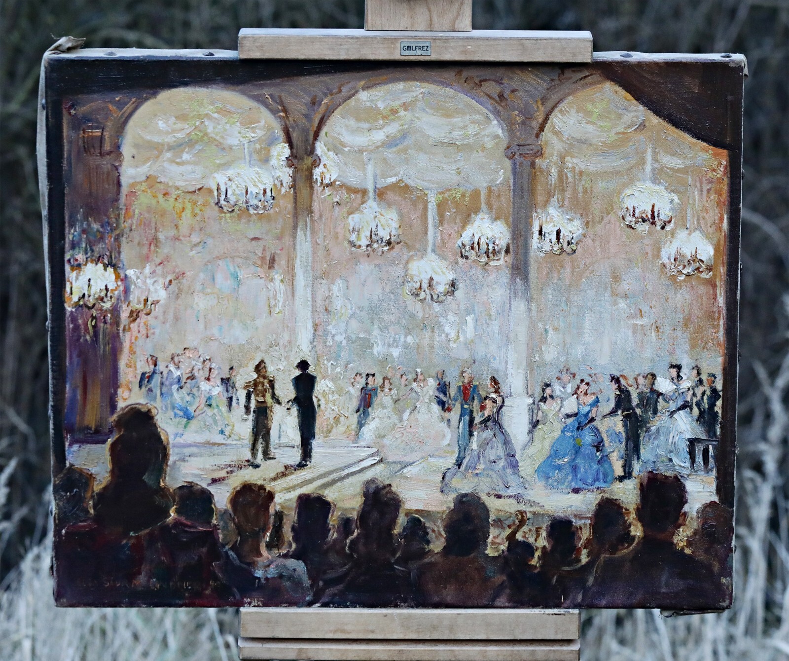 Oil on Canvas Signed Elsa Sturm-Lindner Ballroom Scene With Dancers