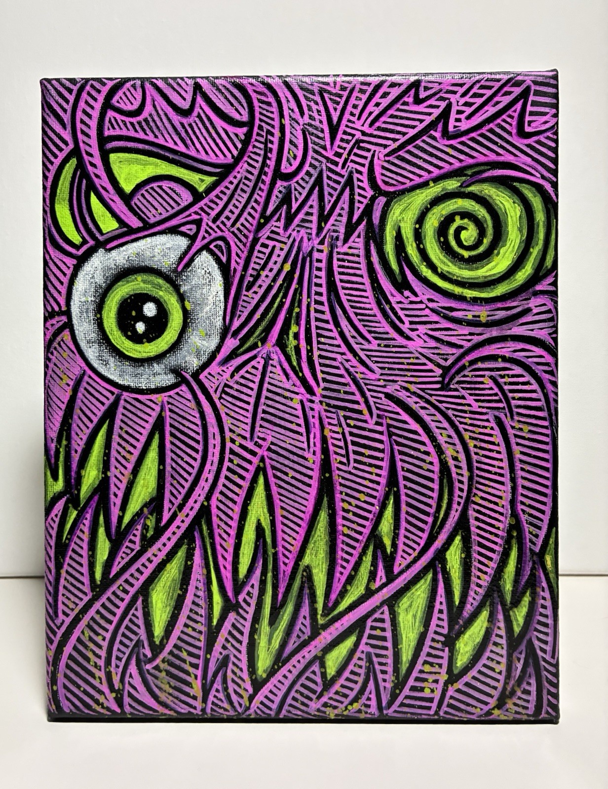 Pink Face Monster Painting Canvas Hand Painted 8×10 Artwork 1 of 1
