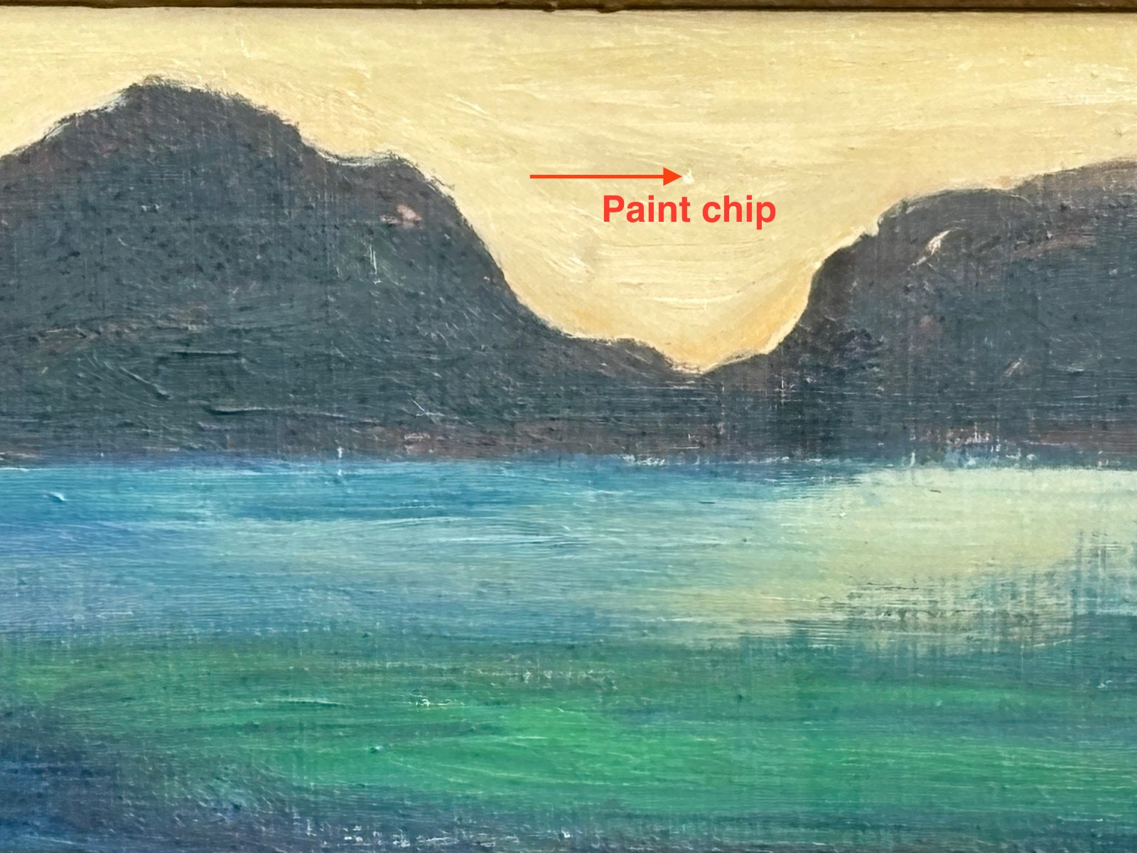 Water Reflections Below a Mountain Range Oil Painting-C. 950s-Maxim Bugzester