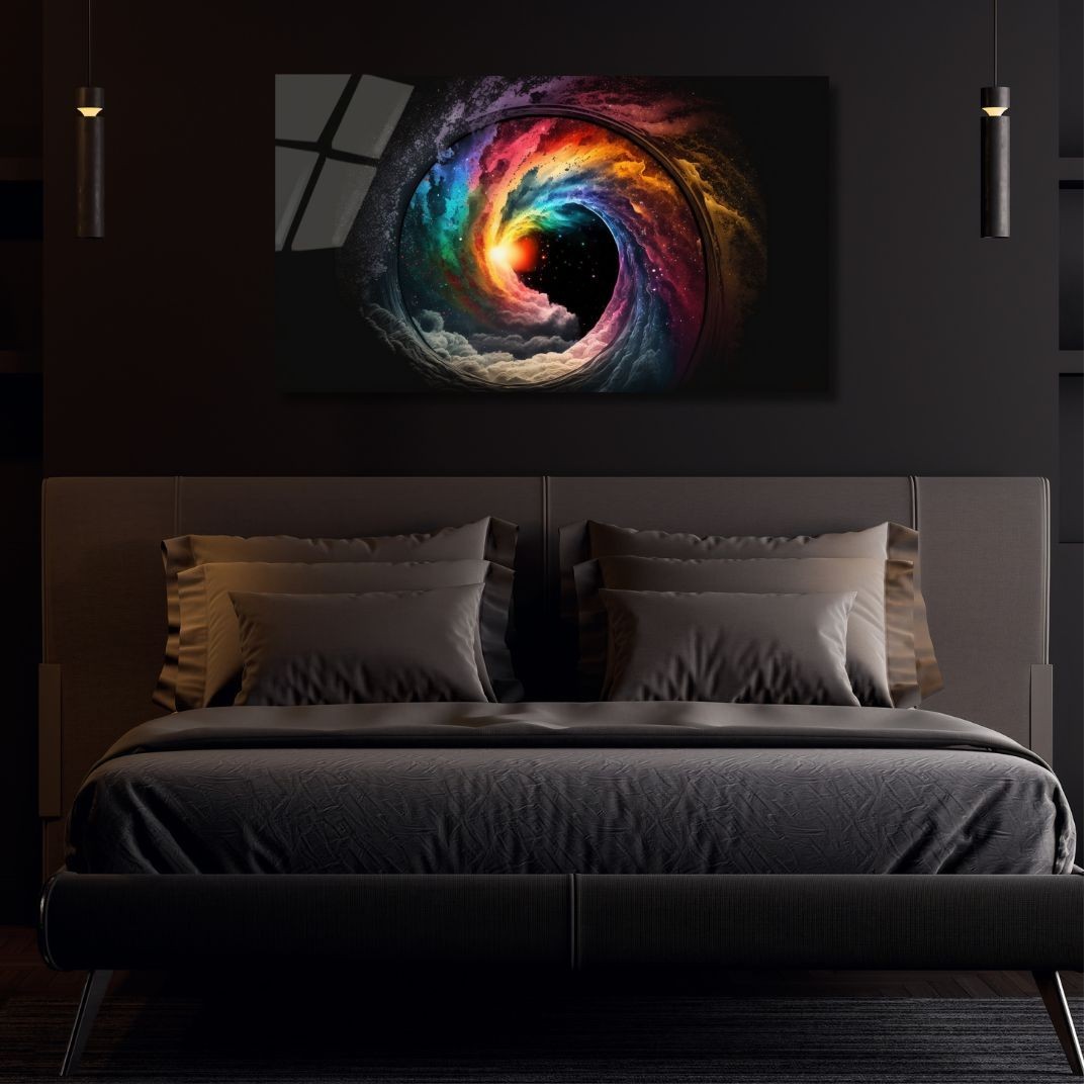 3D Painting Cosmic Vortex Art UV Printed Acrylic Glass Galaxy Wall Art