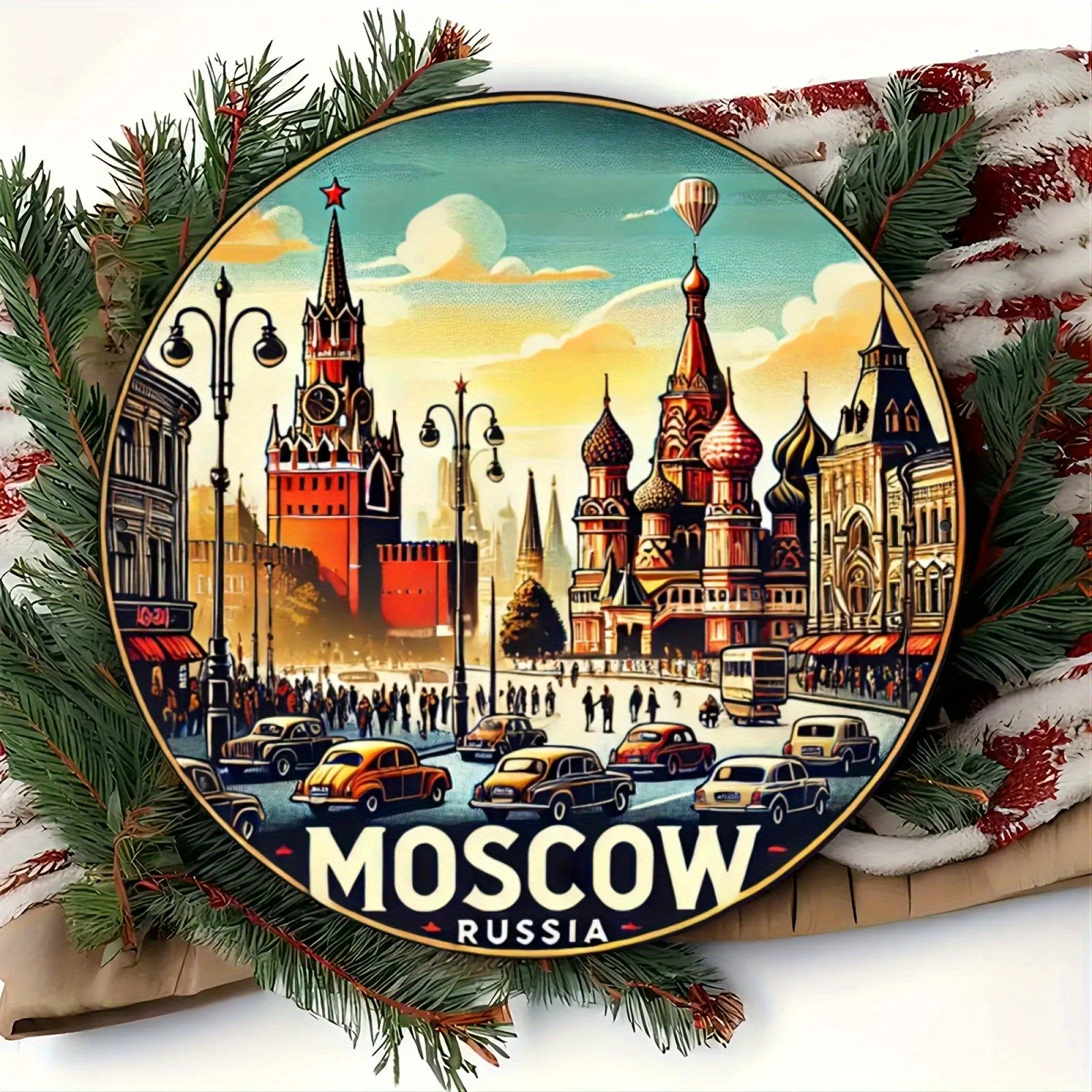 Moscow Russia Red Square Kremlin Cityscape Aluminum Sign