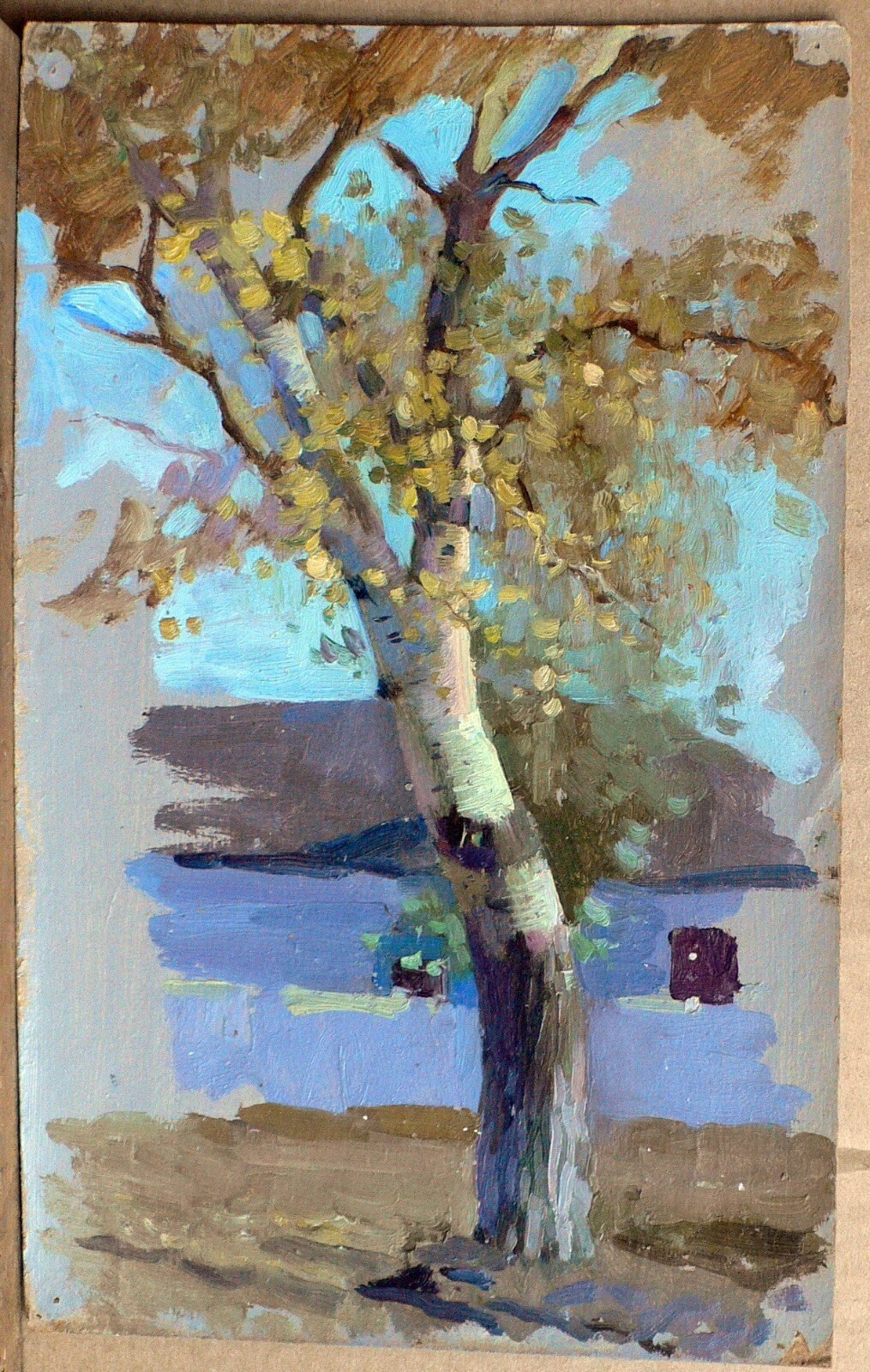 Oil Hand Painting Cardboard Etude Rodzyn N. Original Unframed Wall nKork52