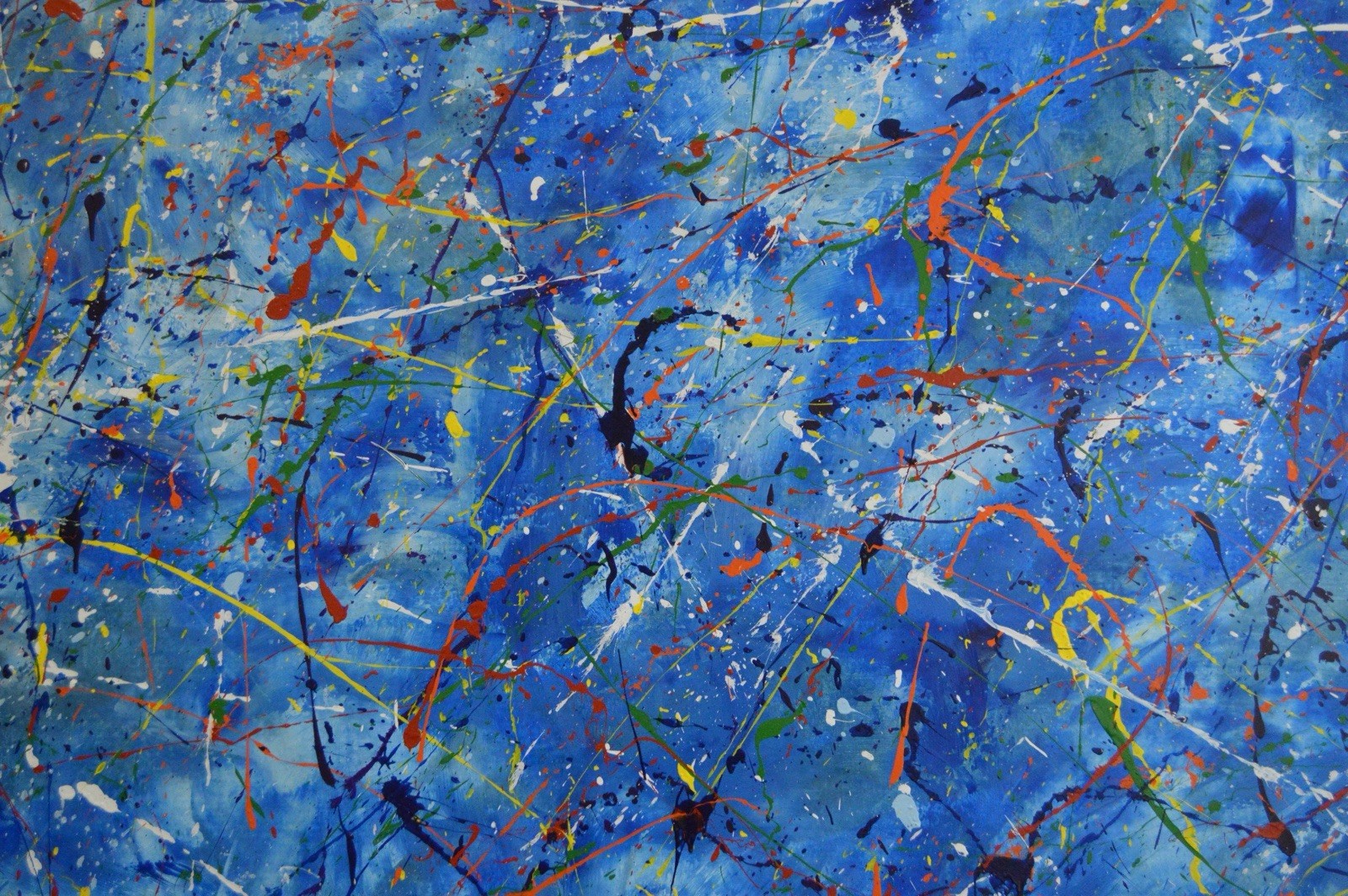 Jackson Pollock Style Giant Canvas Painting 81”X62” (6 Foot 9 inch) Abstract XXL