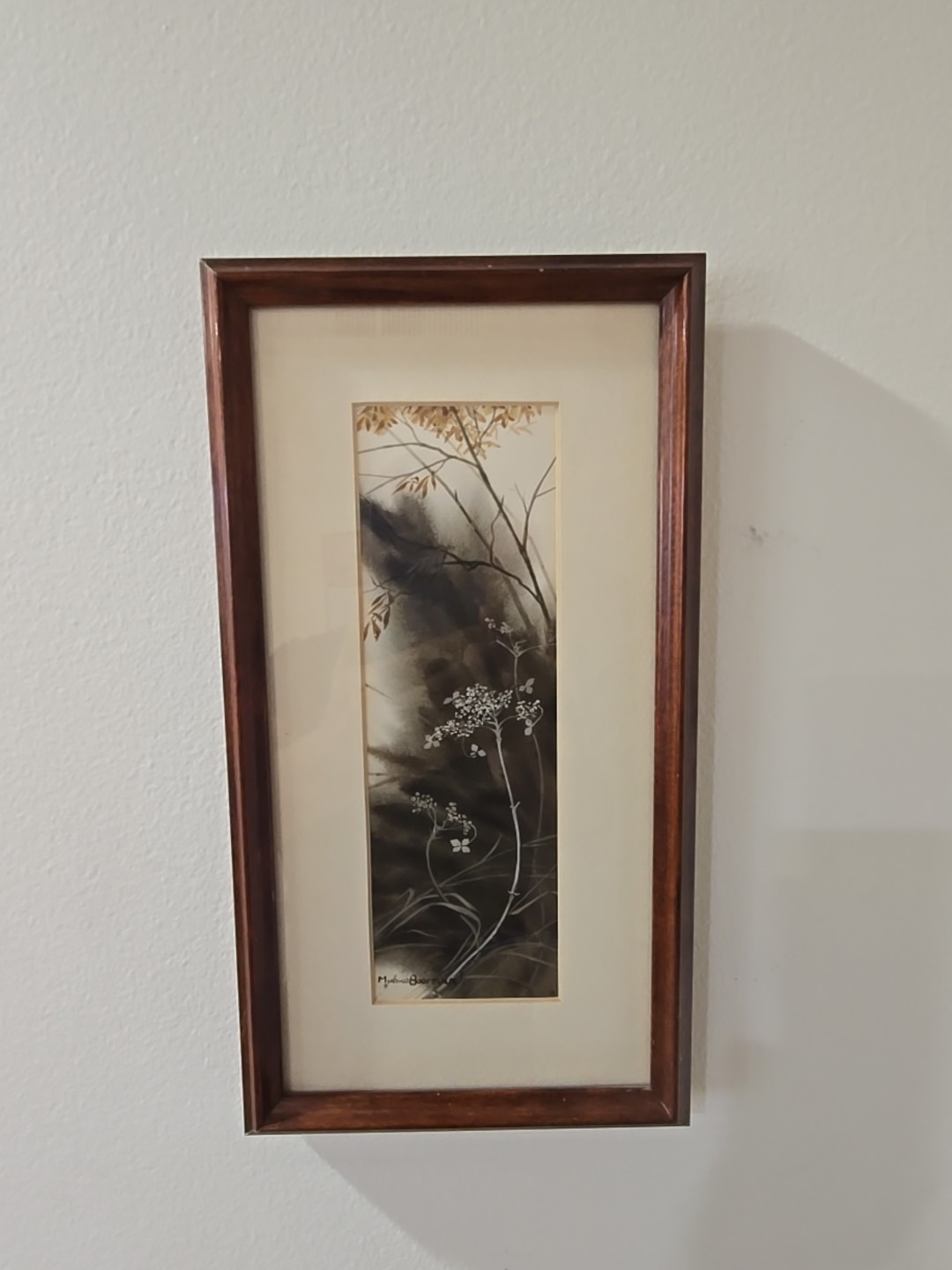 Michiko Boorman Signed Original Floral Watercolor Framed – Wild Hydrangea