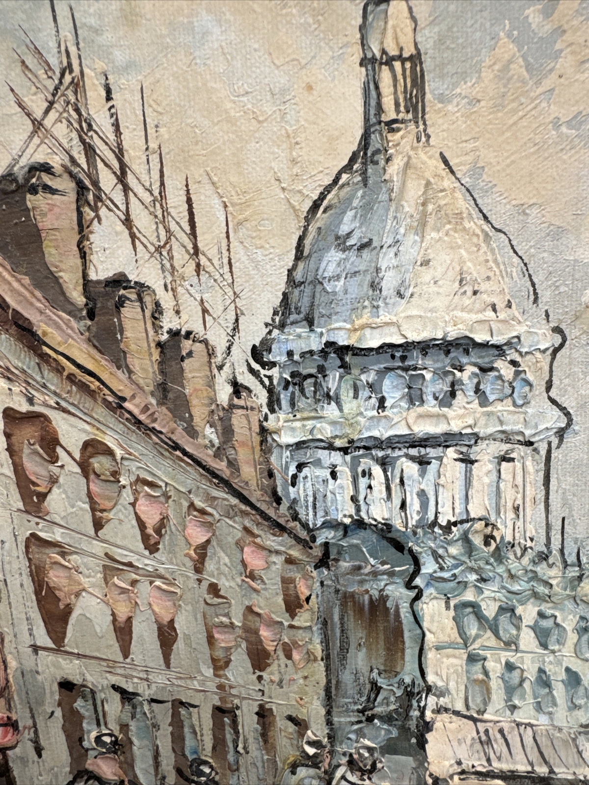 Caroline Burnett Signed Original Painting Oil on Canvas – Paris city scape
