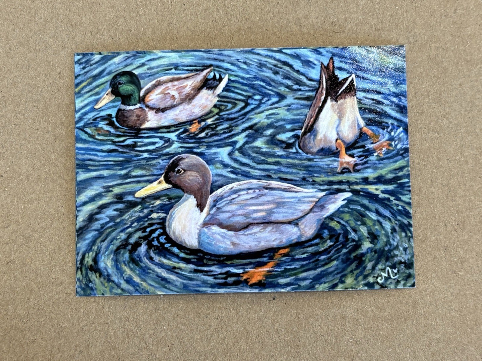 Limited Edition Duck ACEO Print Magnet Mini Bird Art Collectible Ducks Cute Gift