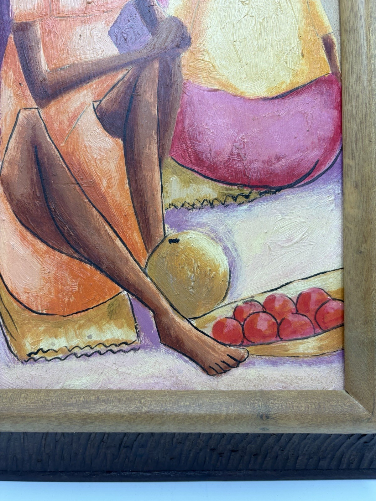 Vintage Mid Century Modern Haitian Oil Painting on masonite Petion Savain 8×16