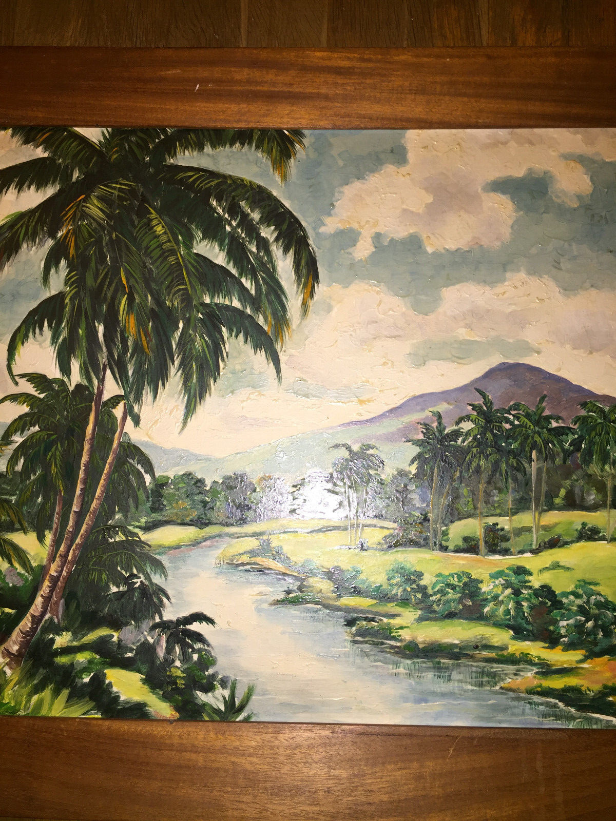 Lloyd Van Pitterson – RARE Vintage Original Oil Board Popular Jamaican Artist