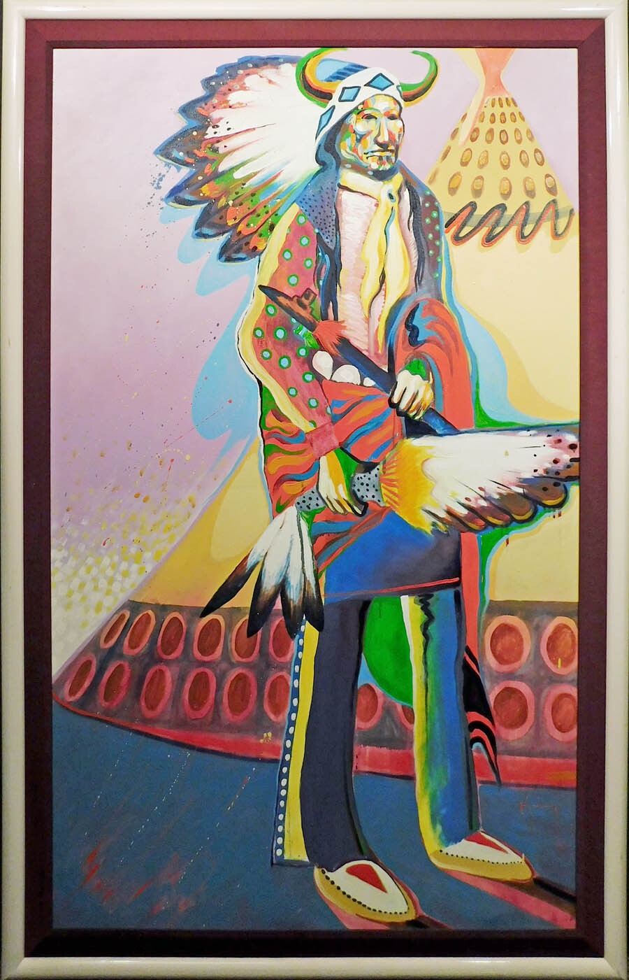 Bruce King «The First Rainbow Warriors»Original framed Hand Signed Oil Painting