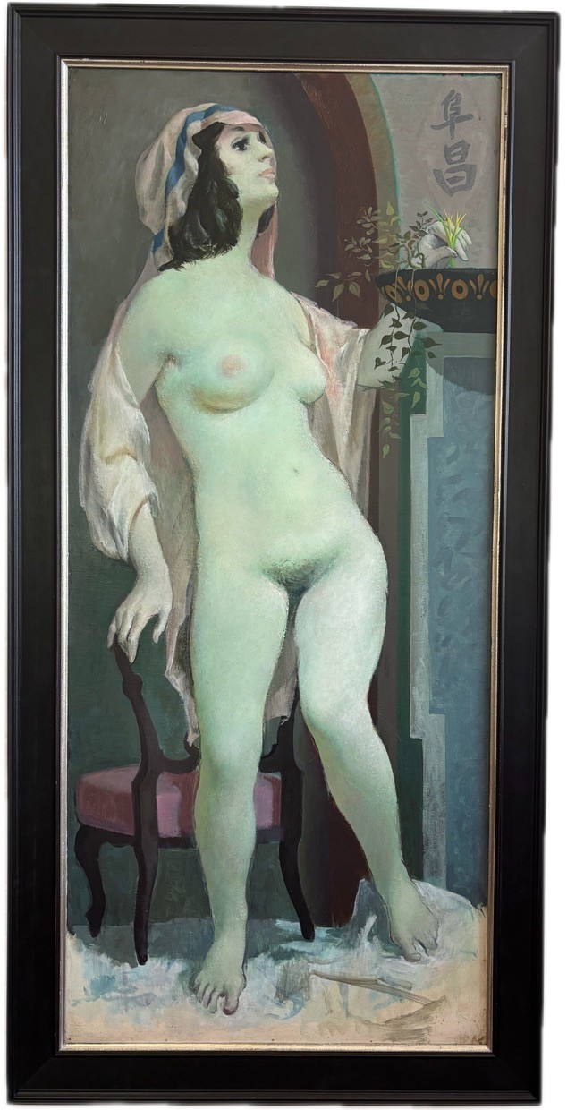William Crosbie, Phoenix, Nude, Large Scottish oil painting Egyptian Beauty