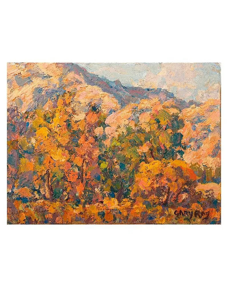 Gary Ray Plein Air Painting Oil Board Wood Gilt Gold Wood frame Landscape Signed