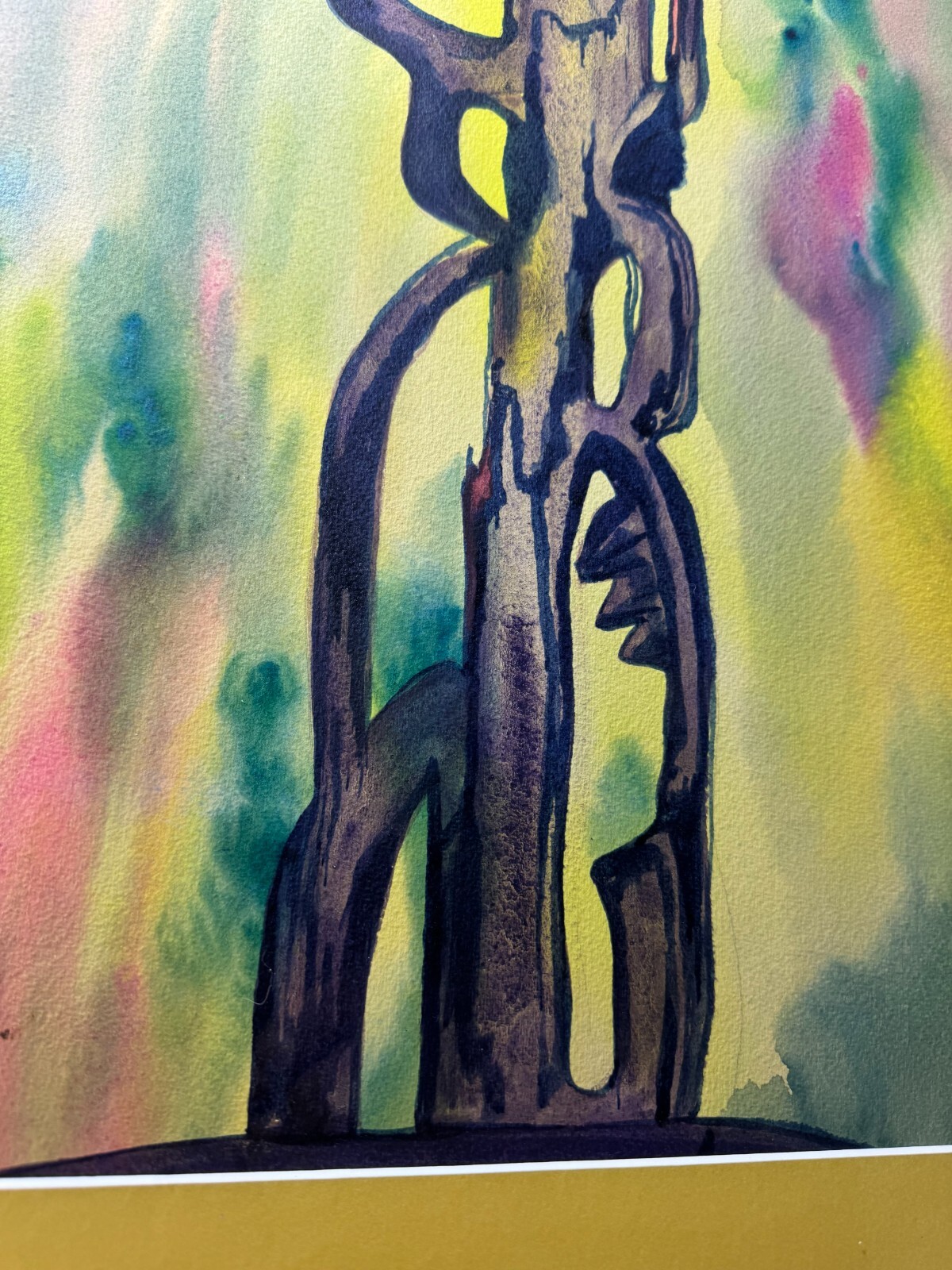 William Ferguson «An Abstract Composition» Watercolor Painting -Framed