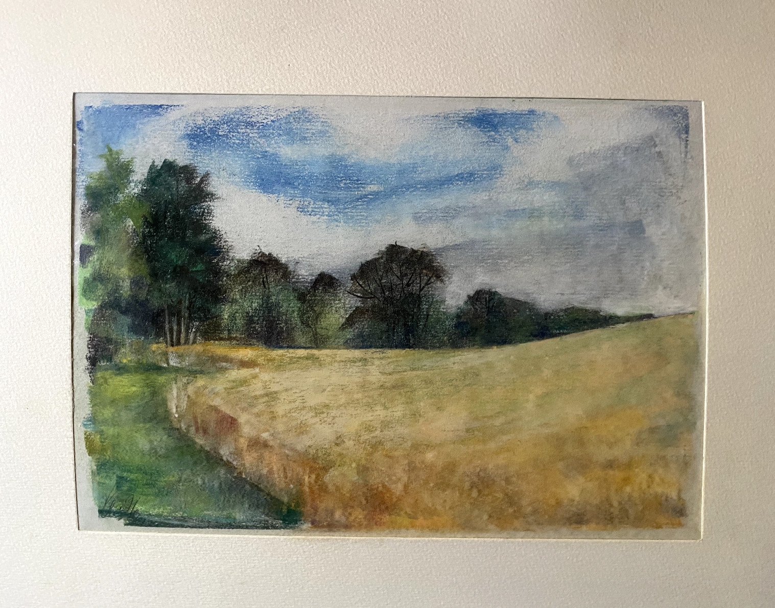 FRANZ EHMKE 1928-2018 GDR PAINTER BERLIN BRANDENBURG FIELDS FOREST SUMMER PASTEL