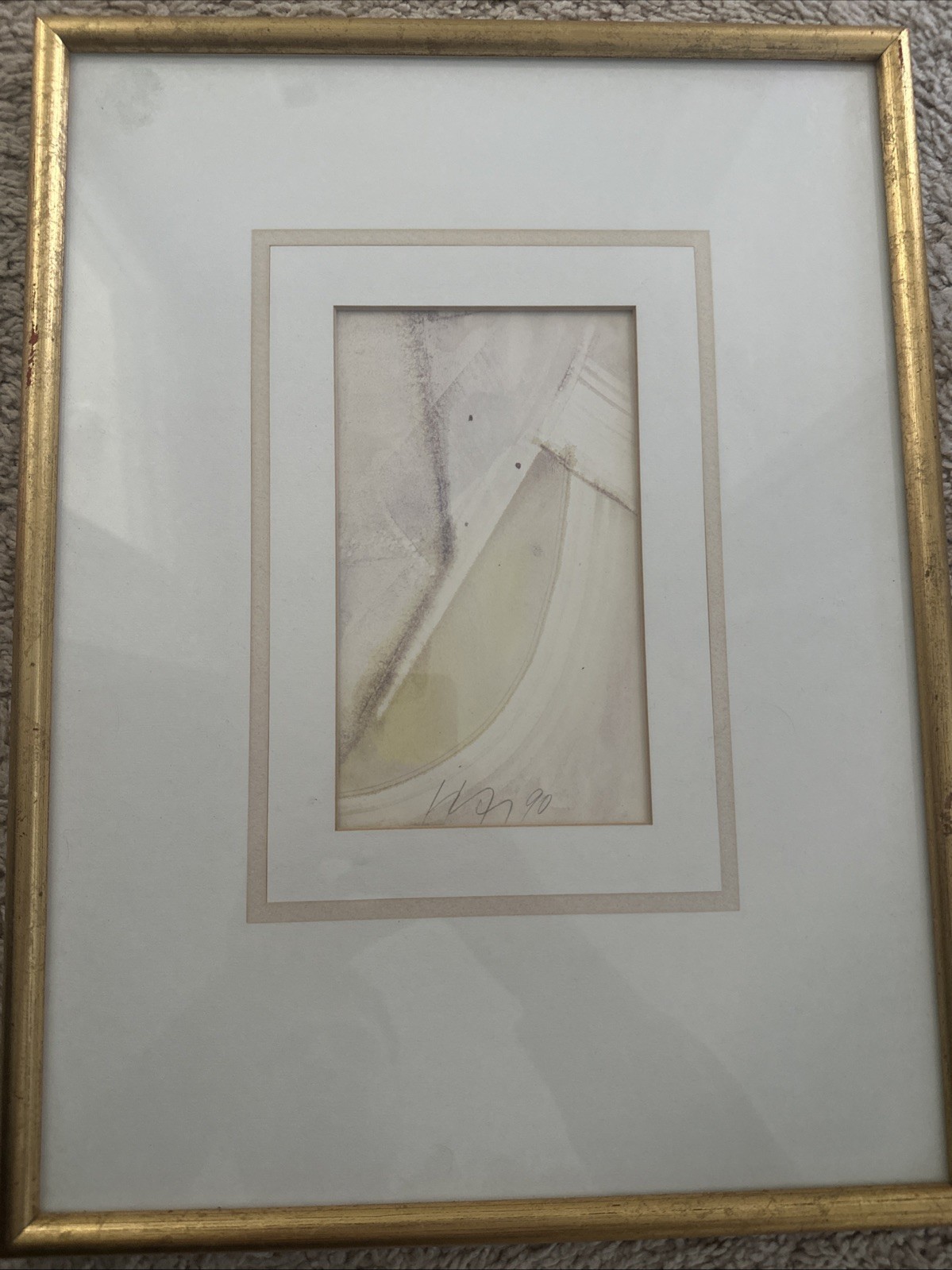 Hugh Wiley Abstract Multi-Color Water Color 1990