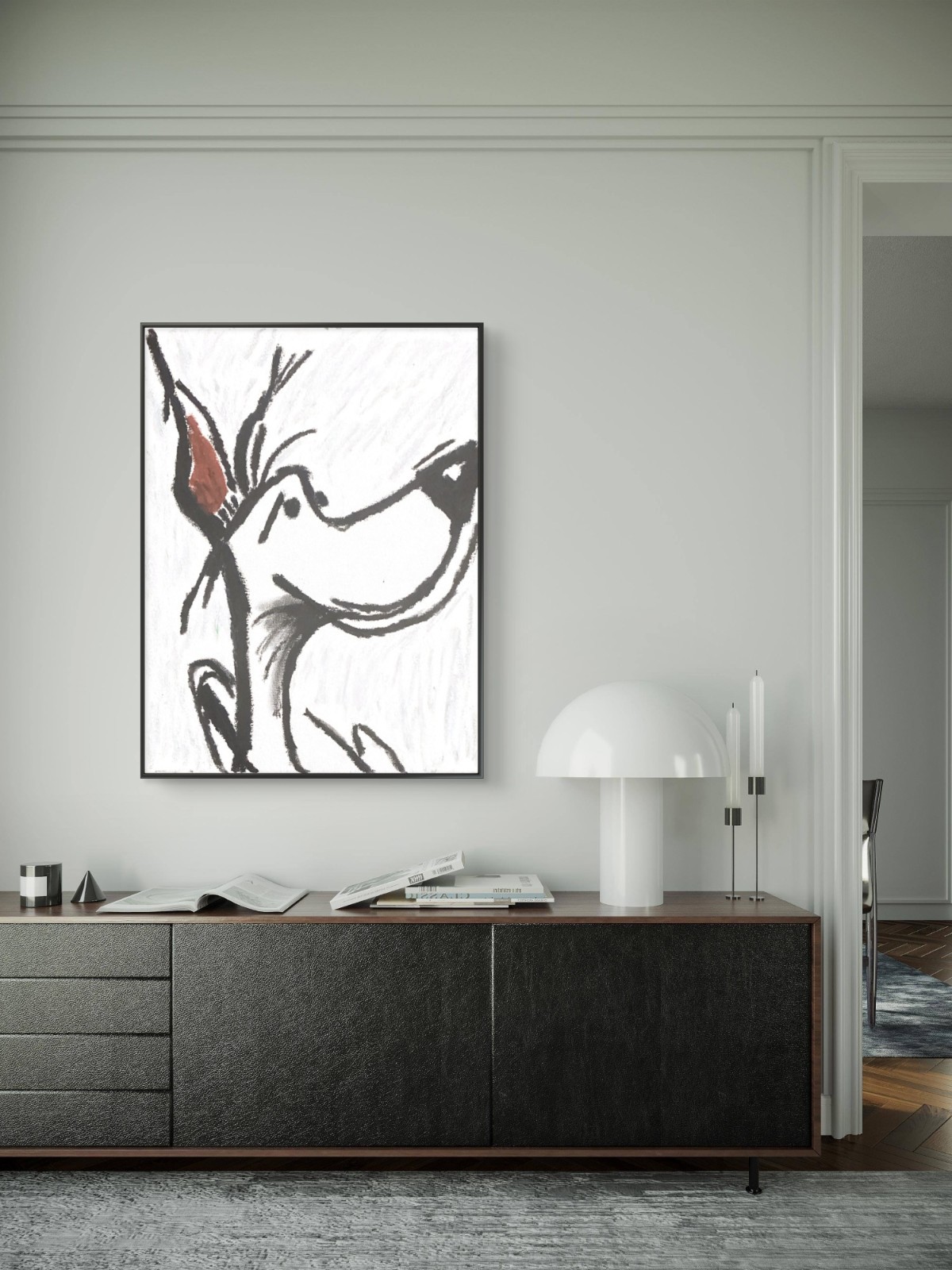 Fun 11×14 Canvas Original Whimsical Dog Art Cartoon Style