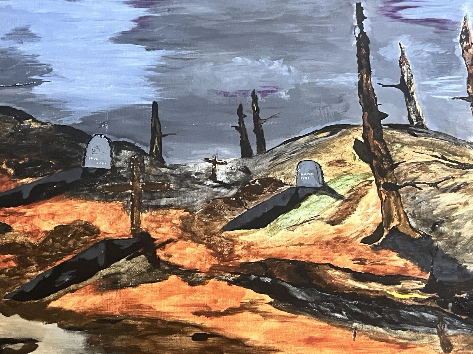 Oil Painting On Canvas Board War Torn 18 X 24 By Jeff Theis