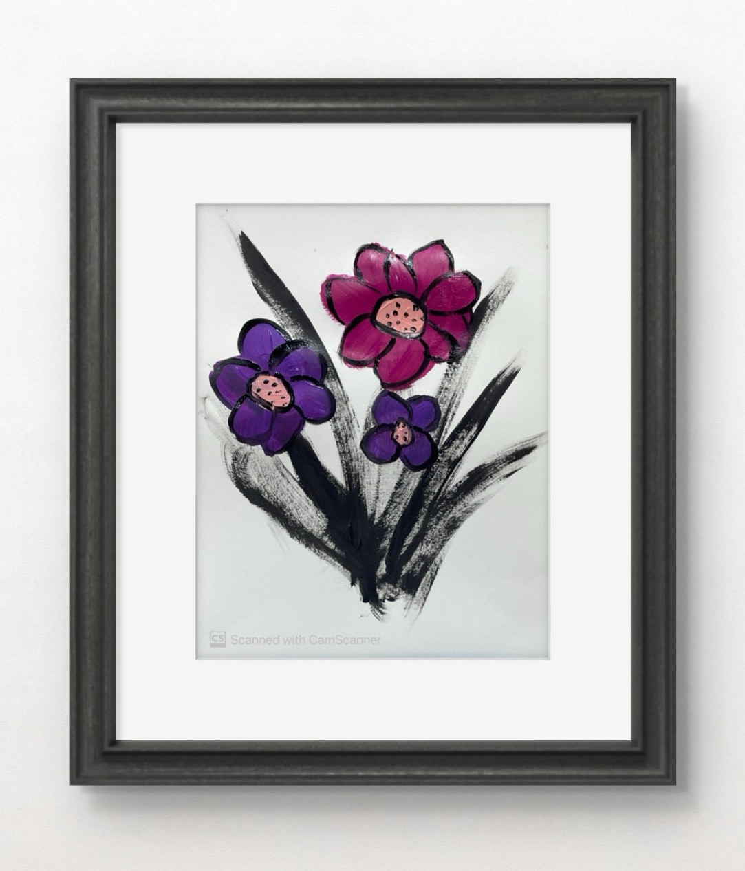 Messa Art: Velvet Trio- Acrylic Abstract Impressionism 11×14 Paper Signed Art