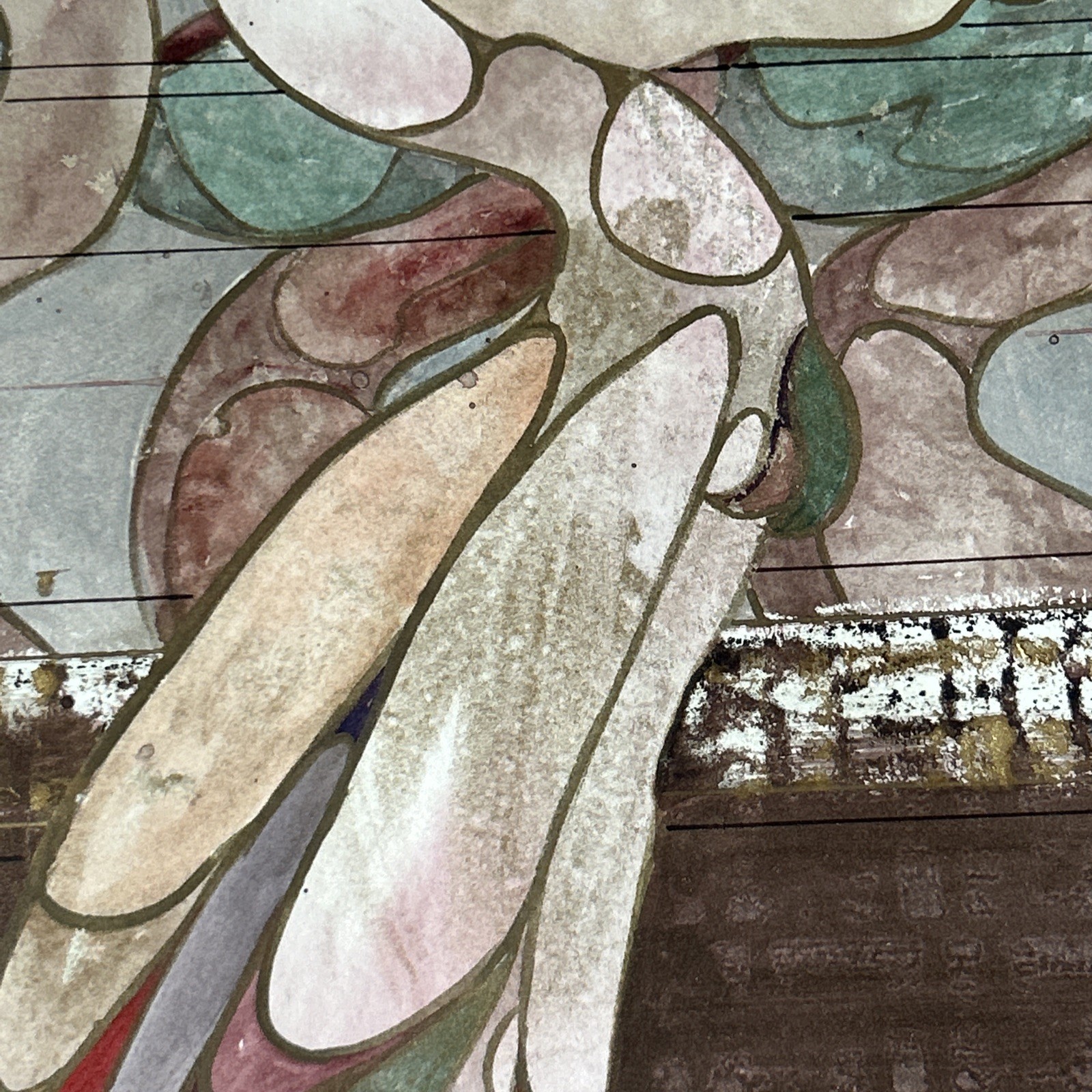 Beki Killorin Vintage Original Watercolor Abstract Pelican Painting Signed RARE