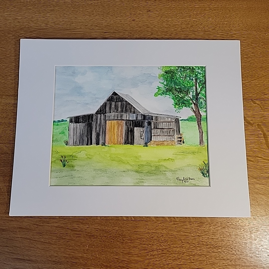 Original Watercolor Rustic Barn «Standing Through the Years» –Signed M.Brace