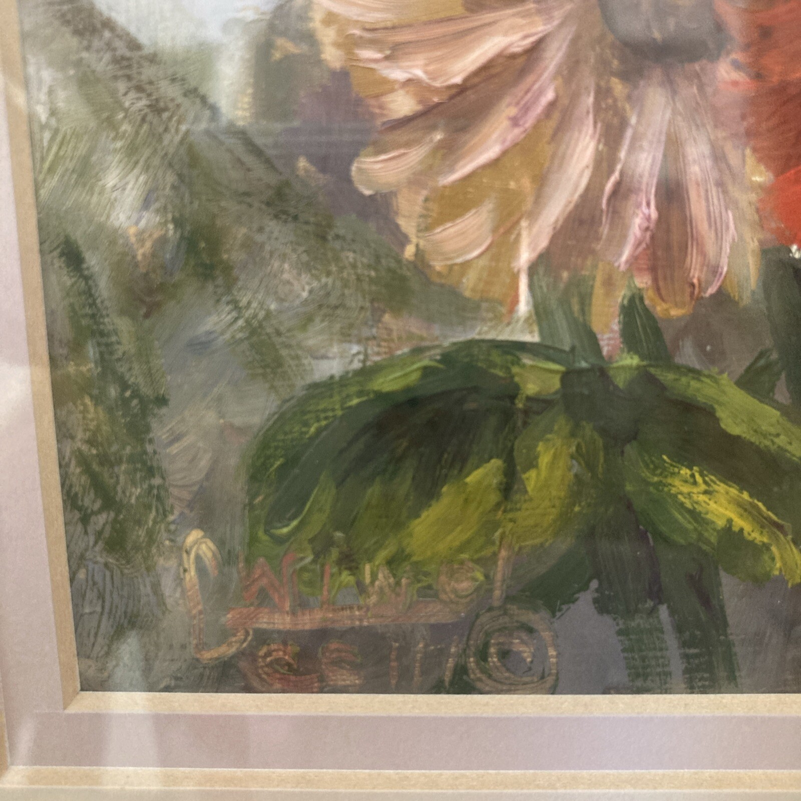 Painting Oil Signed By GW Greta Wiwel #960 Zinnias Seven 8×10 On Gessoedpaper