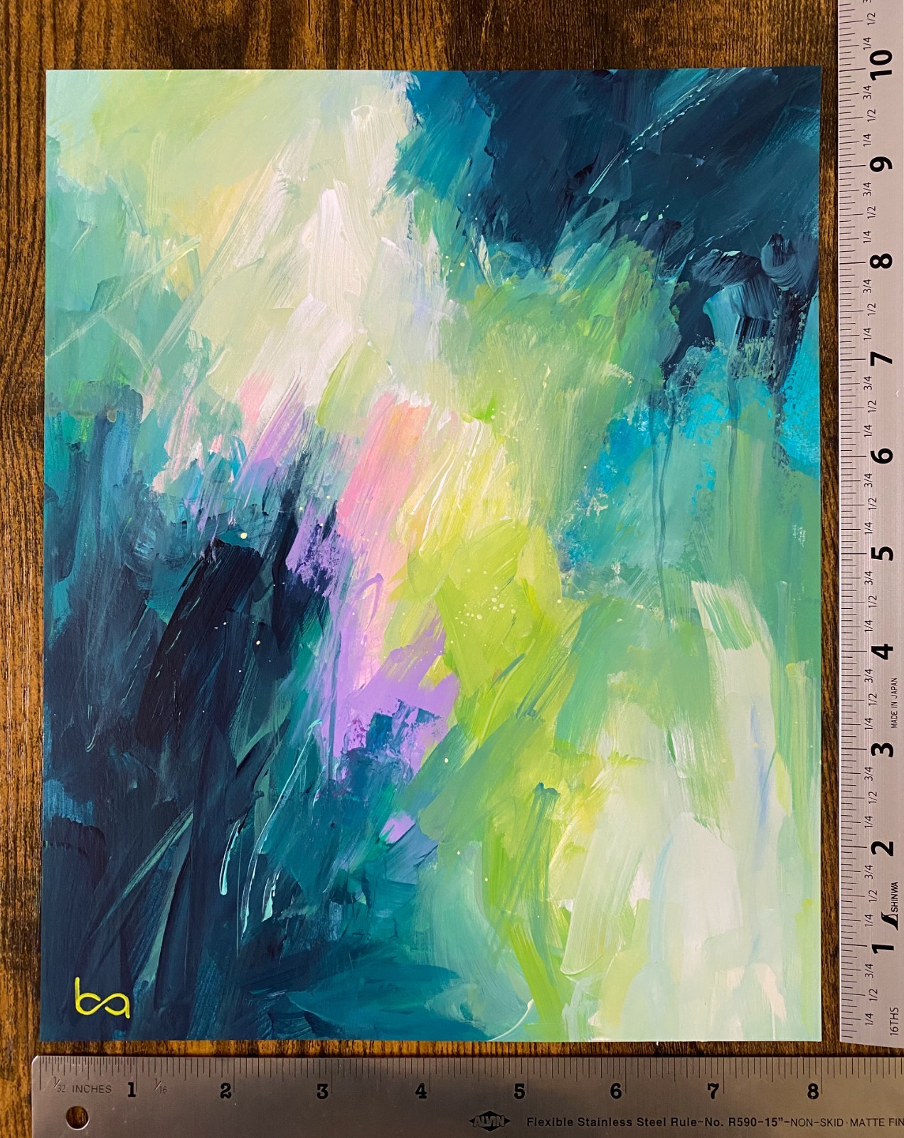 Original Abstract Painting 8×10″ Modern Acrylic Bold Color Palette Wall Decor