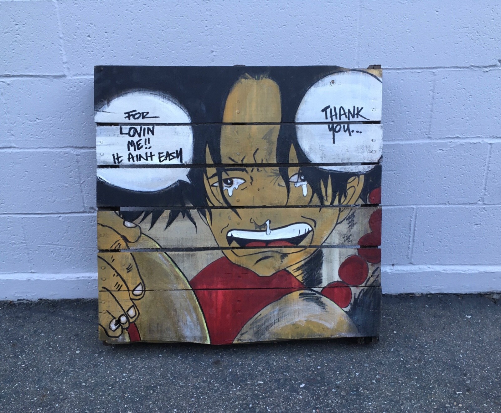 Large Original Street Artwork Painting Painted on a Shipping Pallet