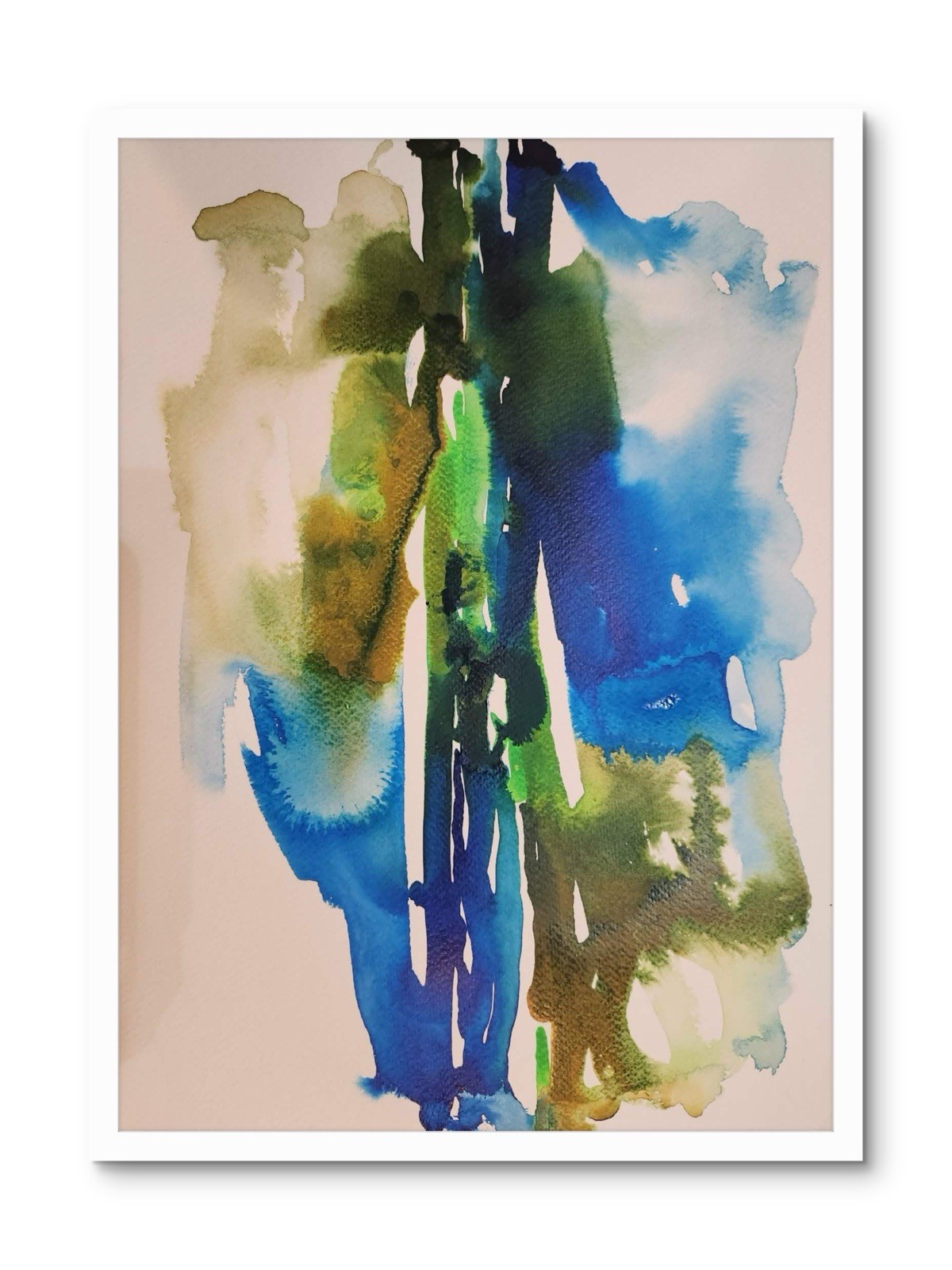 Abstract Colorful Modern Unique Bold Art Watercolor Mixed Media Paper