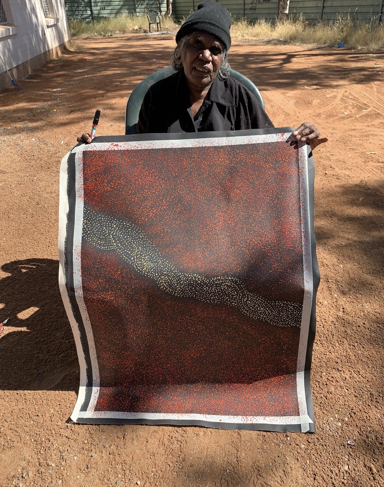 Gracie Morton Pwerle 💕Aboriginal Art COA Supplied. 85cm X 60cm GM001