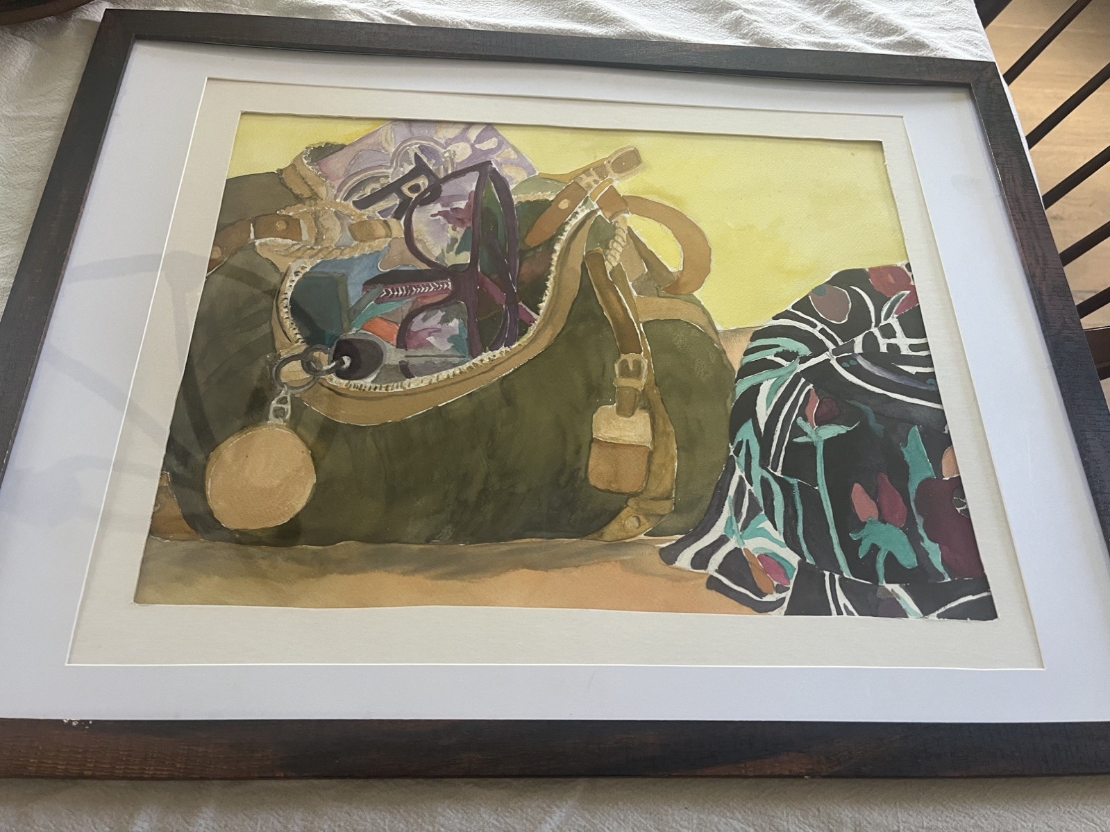 Original Watercolor Painting – purse and “still life”