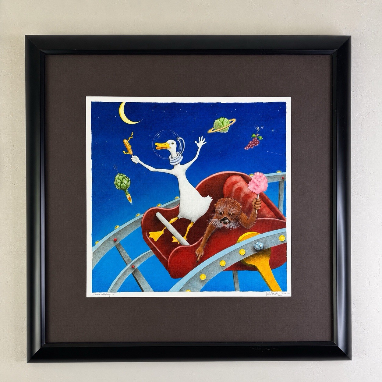 Original Will Bullas A Fair Odyssey 2001 Signed Inscribed Artwork Framed 34×34
