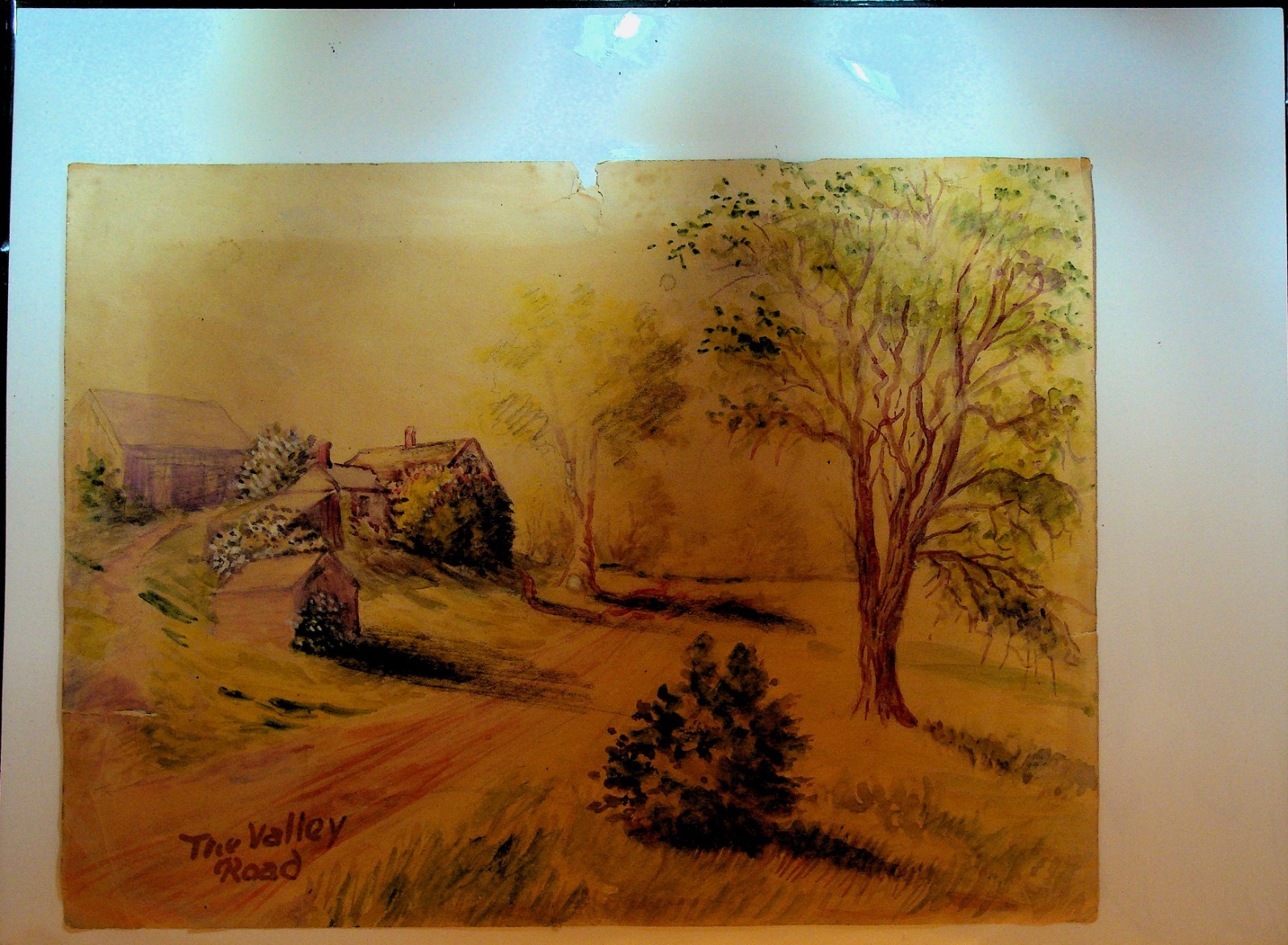 EP Cliff New Brunswick Ca Artist Watercolor Painting ca 1910 The Valley Road