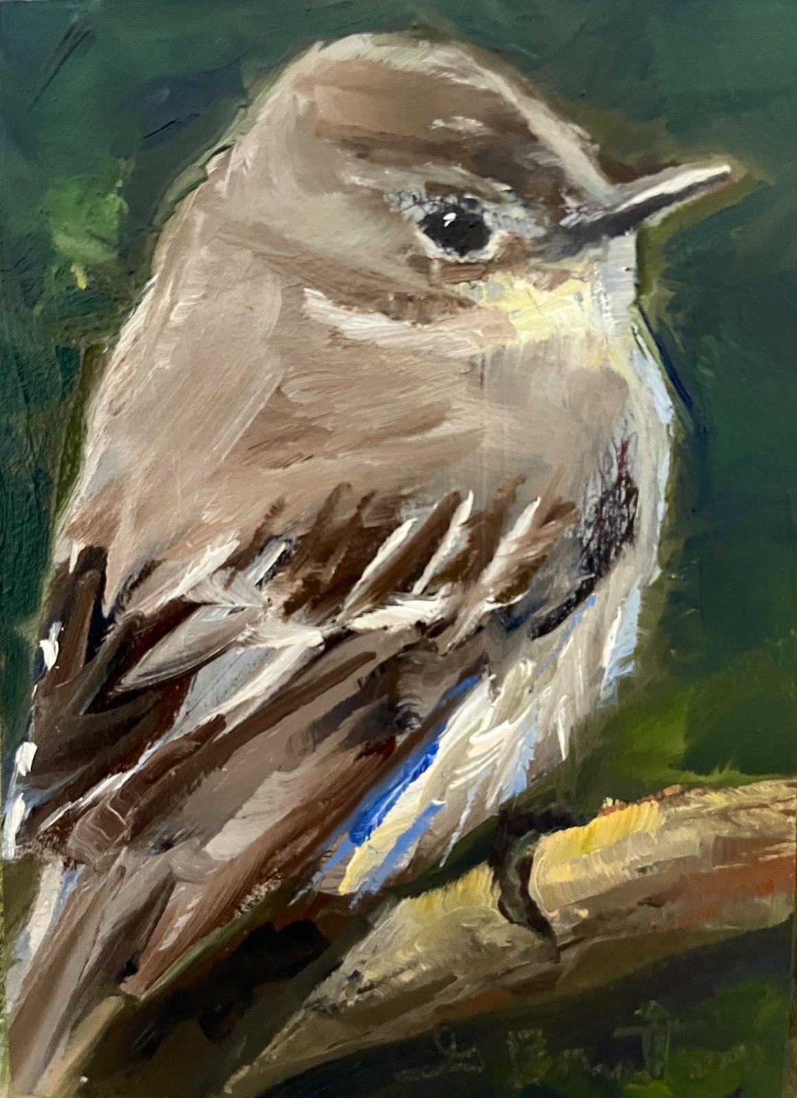 Original Oil Painting, ACEO, Miniature, Bird by Gary Bruton