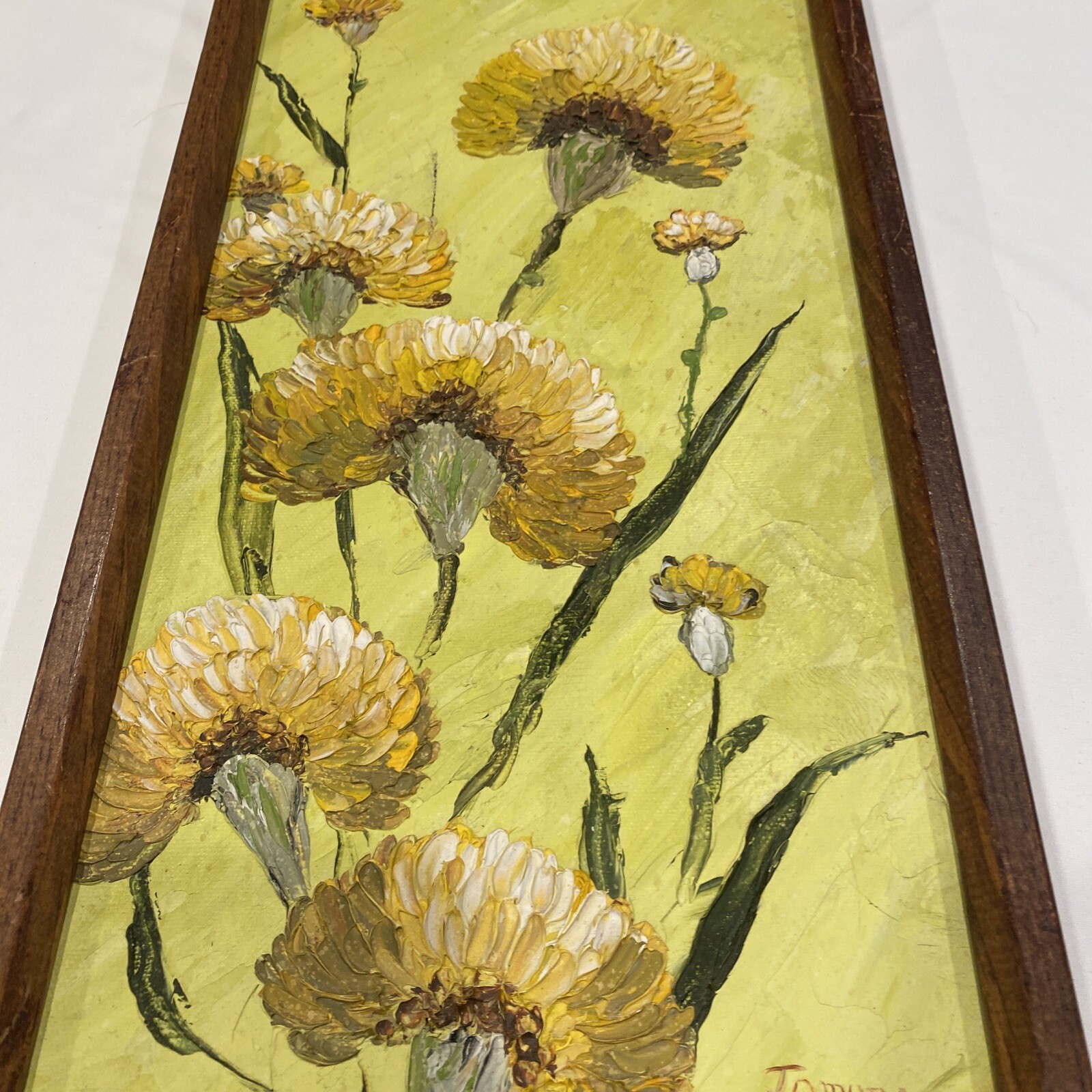 Original Framed Impressionism Acrylic Art Landscape Artist Signed 9×17 In